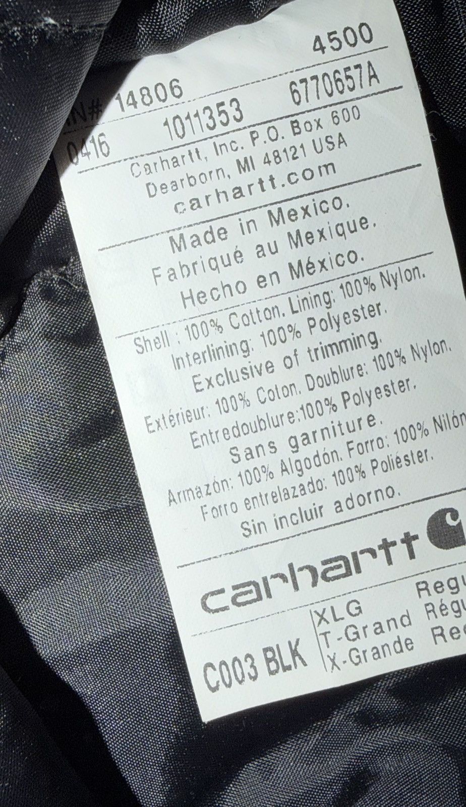 Carhartt Carhartt Chore Jacket – Black (XL) Size US XXL / EU 58 / 5 - 3 Thumbnail