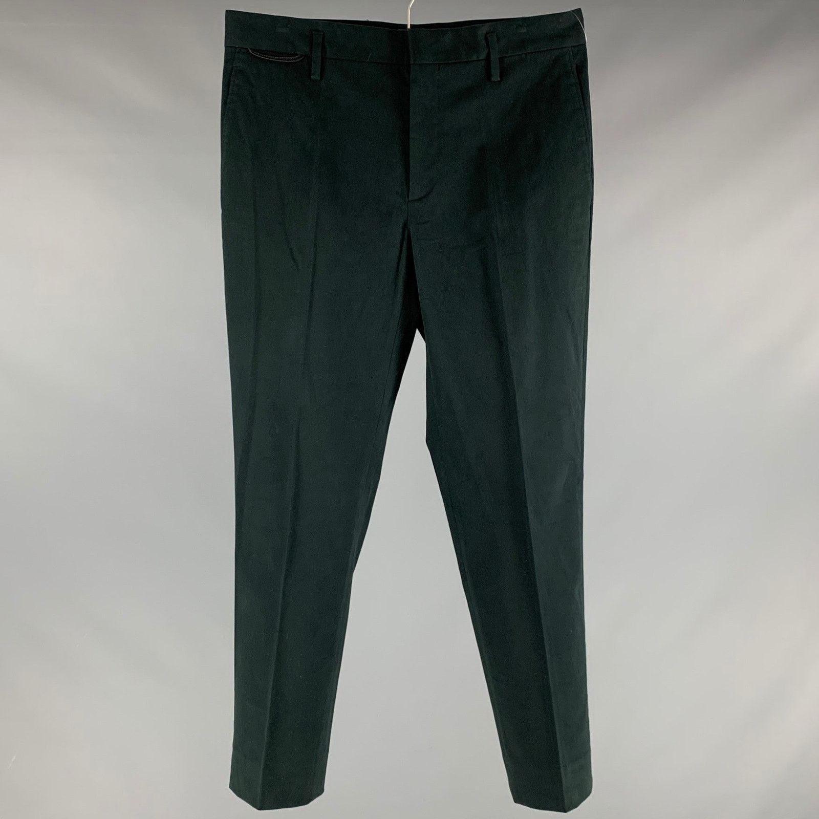 Marc Jacobs MARC JACOBS Green Cotton Elastane Zip Fly Dress Pants Size US 32 / EU 48 - 1 Thumbnail