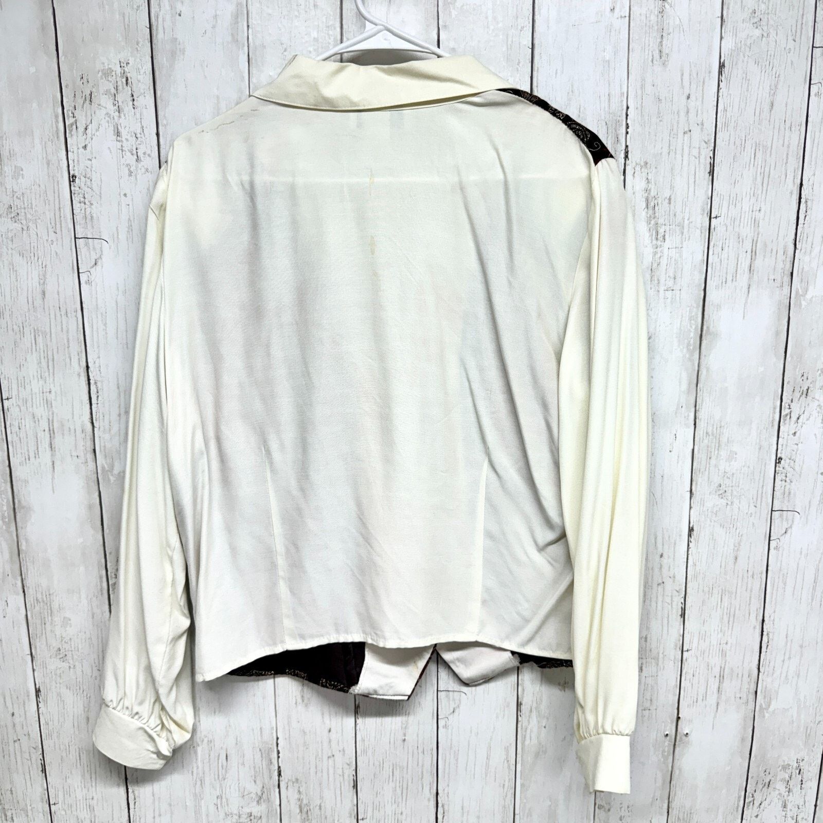 Vintage VTG Joanna Shirt LG Button Down Floral Velvet Long Sleeve Size L / US 10 / IT 46 - 4 Thumbnail