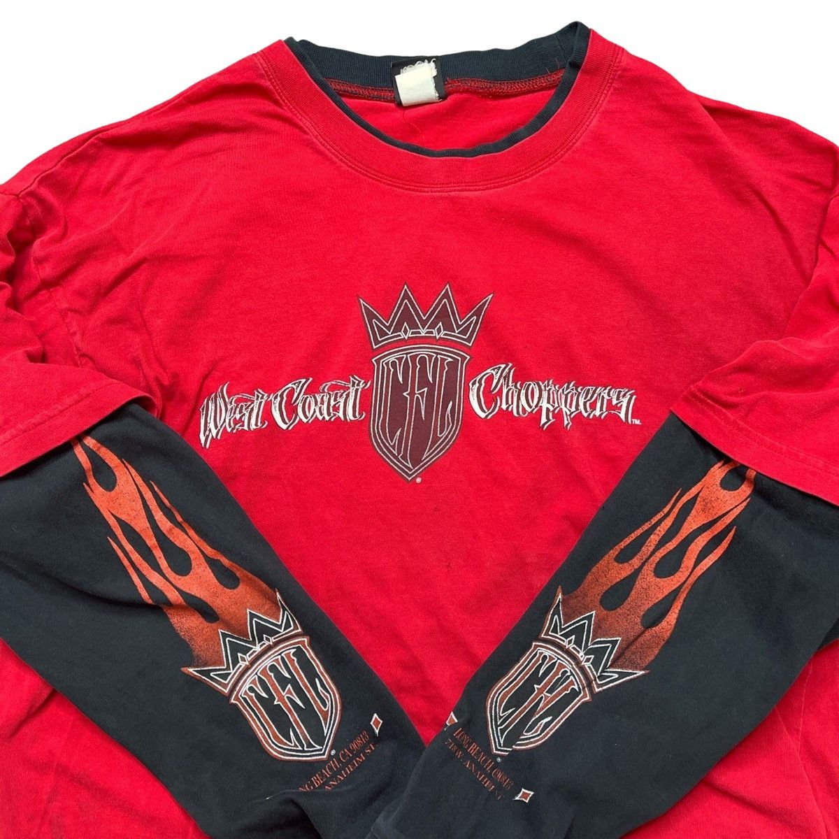 image of West Coast Choppers Longsleeve Tshirt in Red, Men's (Size XL)