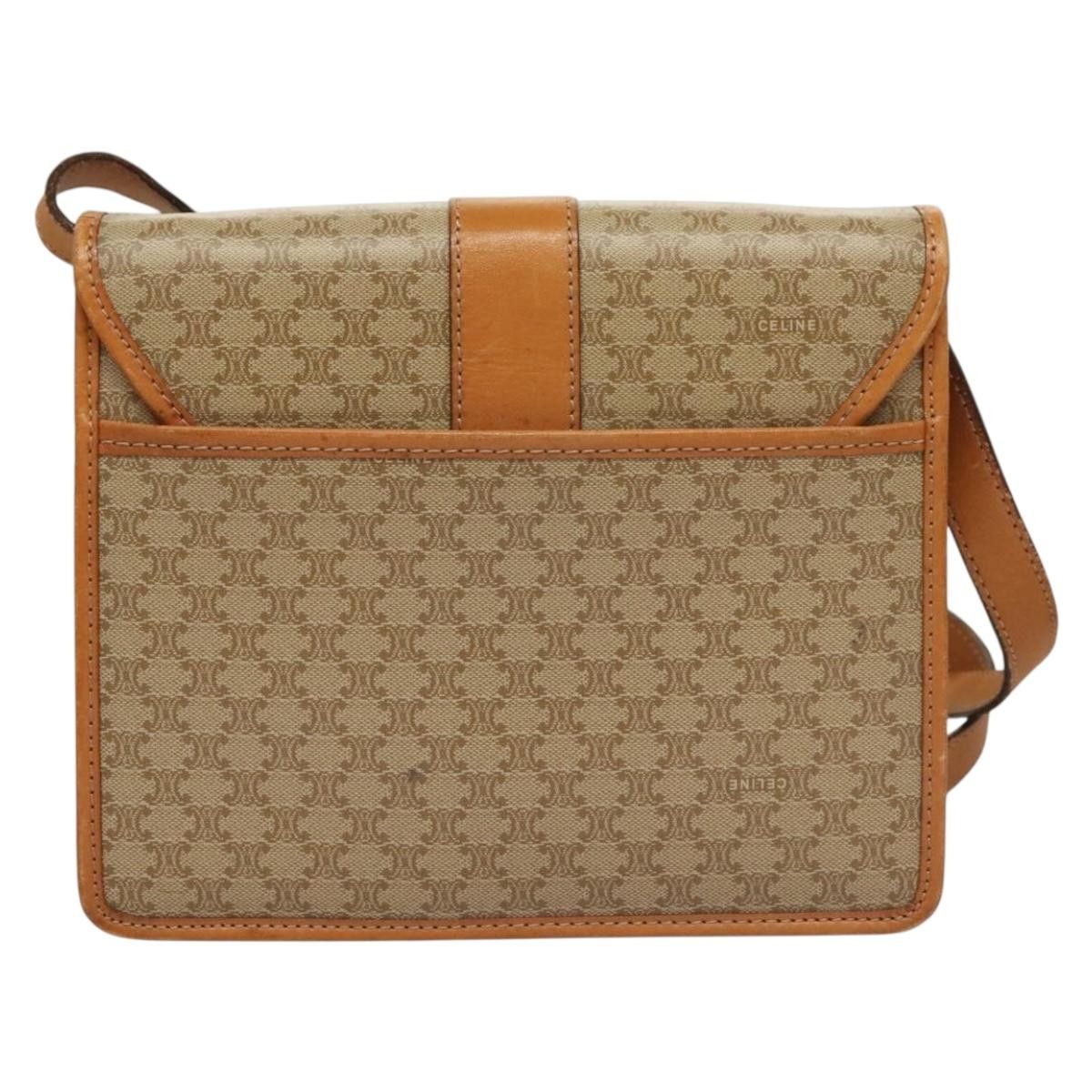 Celine CELINE Macadam Canvas Shoulder Bag Pvc Beige Gold Size ONE SIZE - 3 Thumbnail