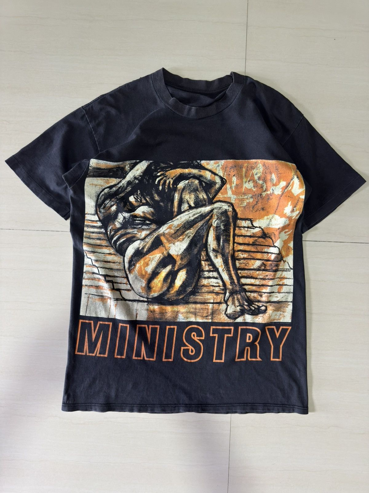 Band Tees 90s Ministry 1995 Tour Psalm 69 Filth Pig VTG Brockum Shirt Size US M / EU 48-50 / 2 - 3 Thumbnail