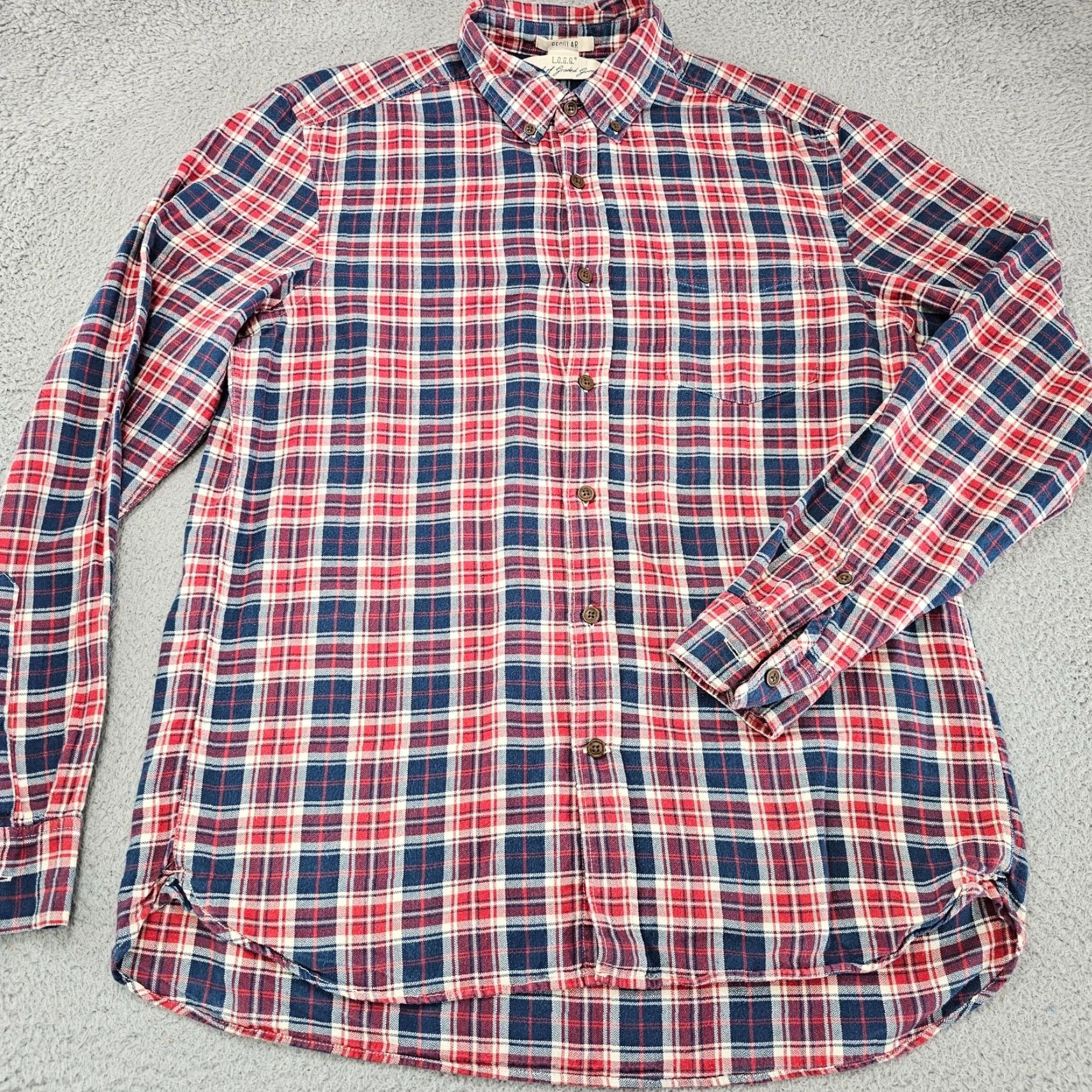 H&M H&M Shirt Mens Size Medium Red Plaid Knit Button Up Long Sleeve Casual Preppy Shirt Size US M / EU 48-50 / 2 - 2 Thumbnail