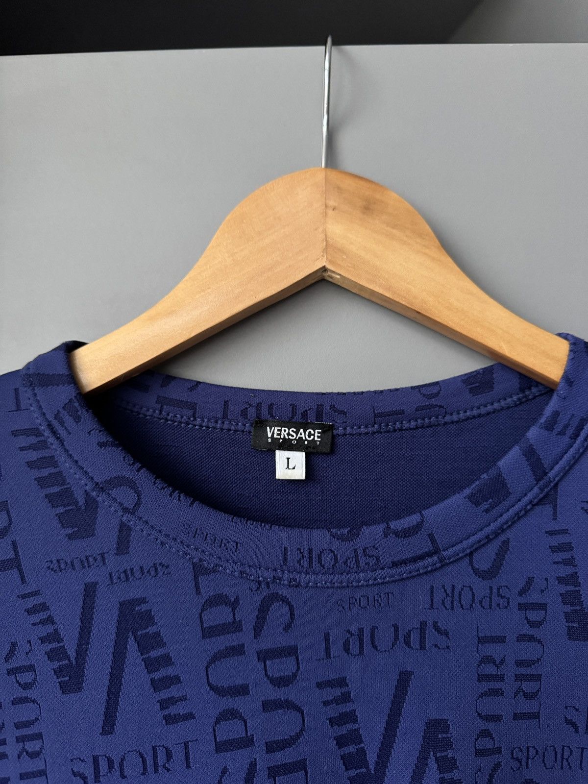 Versace × Vintage Vintage Versace Sport All Over Logo Printed Long-Sleeve Top Size US L / EU 52-54 / 3 - 2 Thumbnail