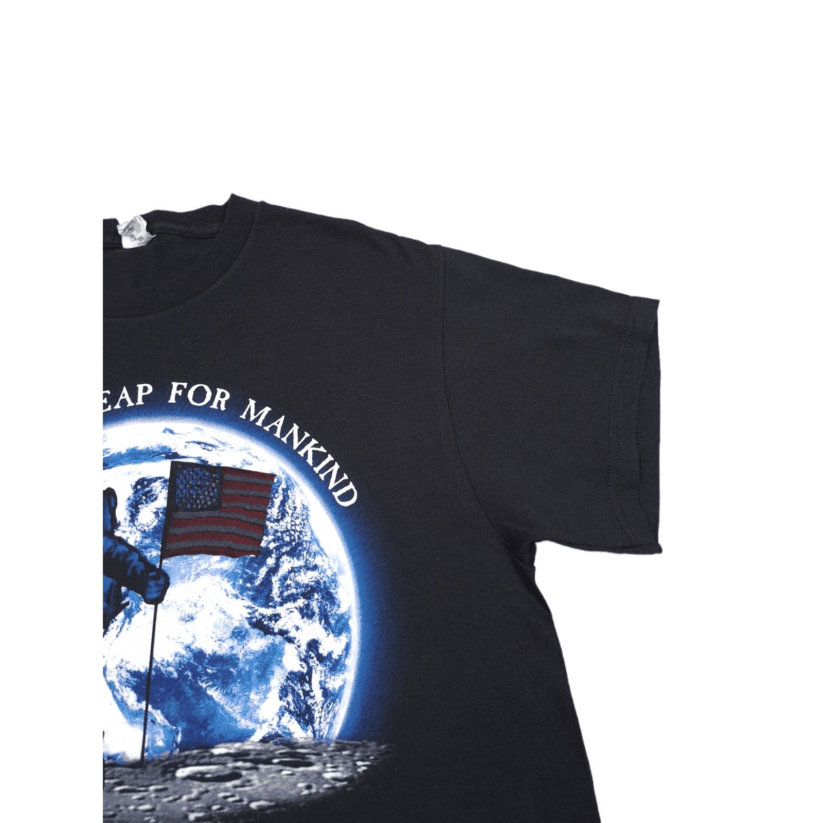 NASA × Vintage 90s Vintage Kennedy Space Centre Apollo 11 Black T-Shirt Size US L / EU 52-54 / 3 - 4 Thumbnail
