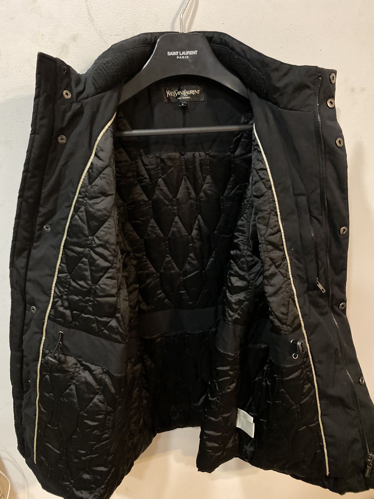 Yves Saint Laurent Winter Warm YSL Jacket Black Vintage Parka Bomber Size US S / EU 44-46 / 1 - 2 Thumbnail