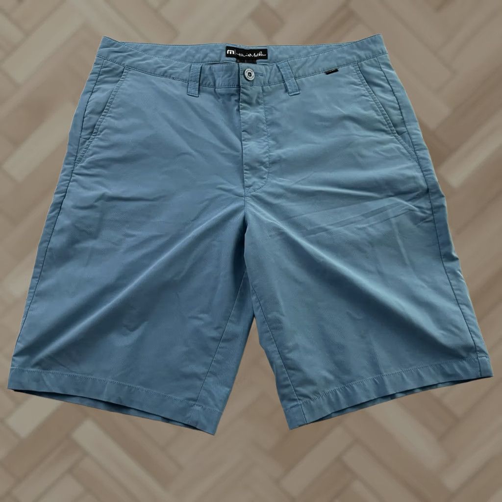 TravisMathew Travis Mathew Flat Front Athletic Golf Shorts Men 36 Blue Shirt Chino Front Flat 36 Blue Mens Size US 36 / EU 52 - 1 Thumbnail