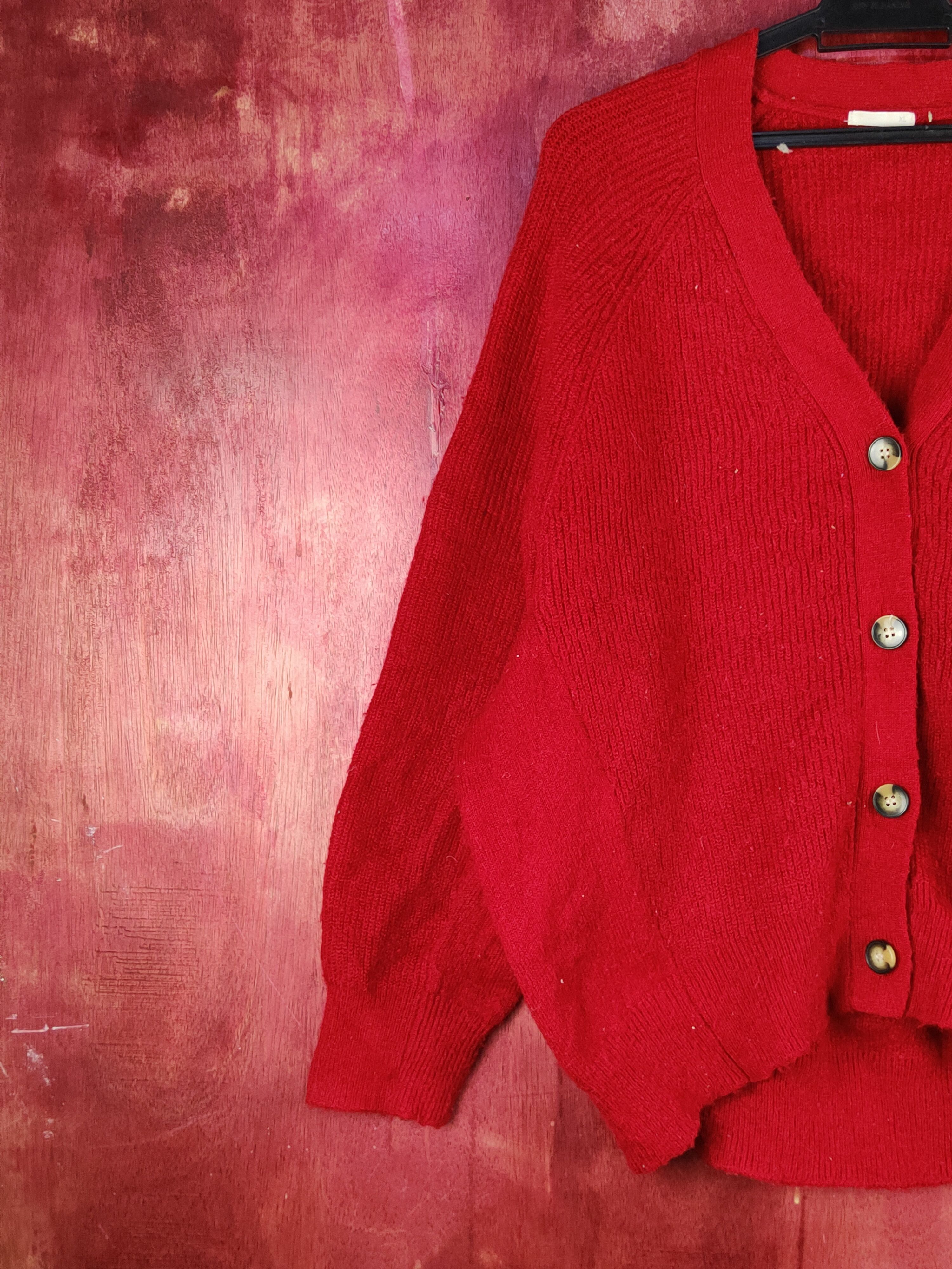 GU GU Red Knitwear cardigan japan Sweaters #S1578 Size L / US 10 / IT 46 - 3 Thumbnail