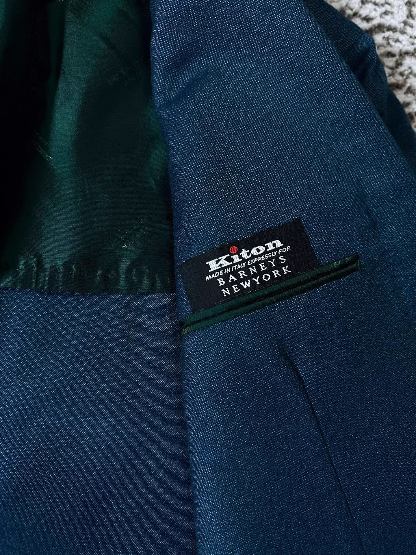 Kiton Kiton 100% Cashmere Peacock Blue Men's Blazer Size US M / EU 48-50 / 2 - 6 Thumbnail