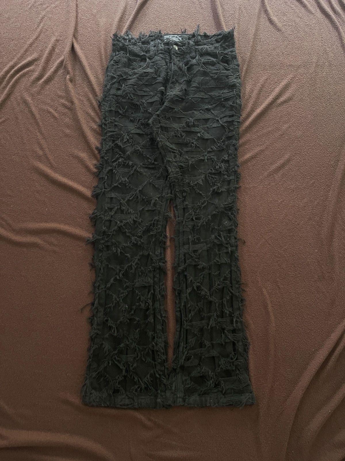 Japanese Brand Distressed Flare JCAESAR Jeans Size US 32 / EU 48 - 1 Thumbnail