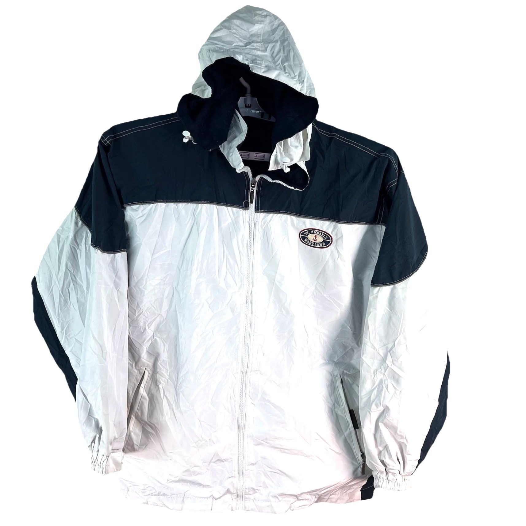 Vintage Saint Michaels Maryland Reversible Sail Jacket Men’s XL White Blue Fleece Embroidered 3-in-1 Jacket Size US XL / EU 56 / 4 - 2 Thumbnail