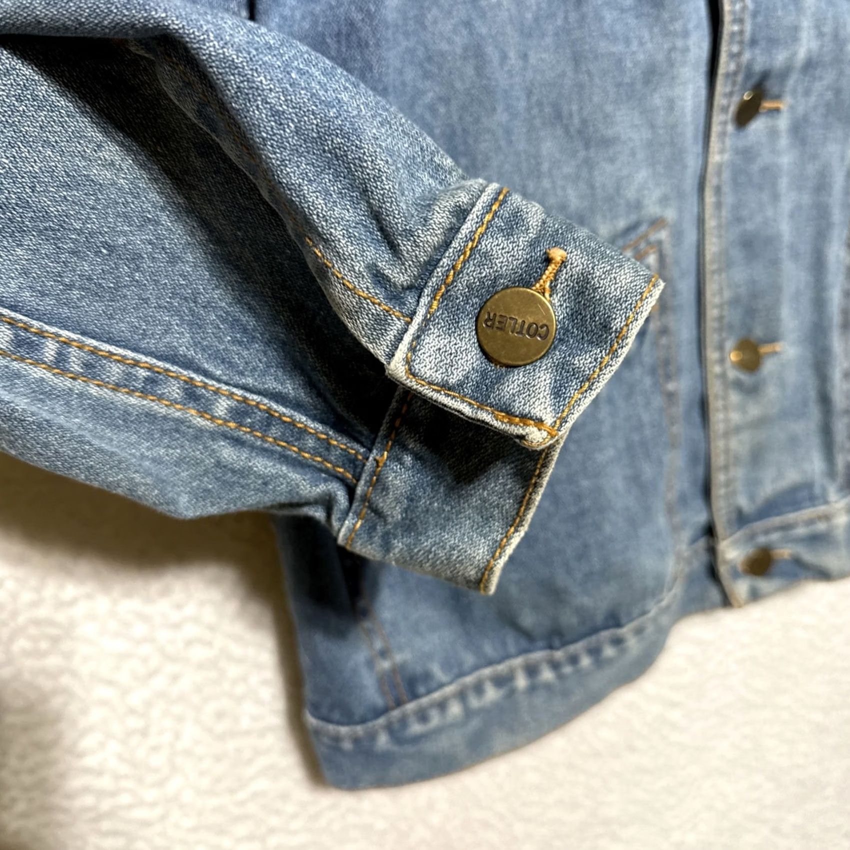 Denime VINTAGE Cotler Denim Jacket Women's XL Blue Cotton Mid-Length Long Sleeve Button Pockets Collared Size 40" / US 18 - 6 Thumbnail