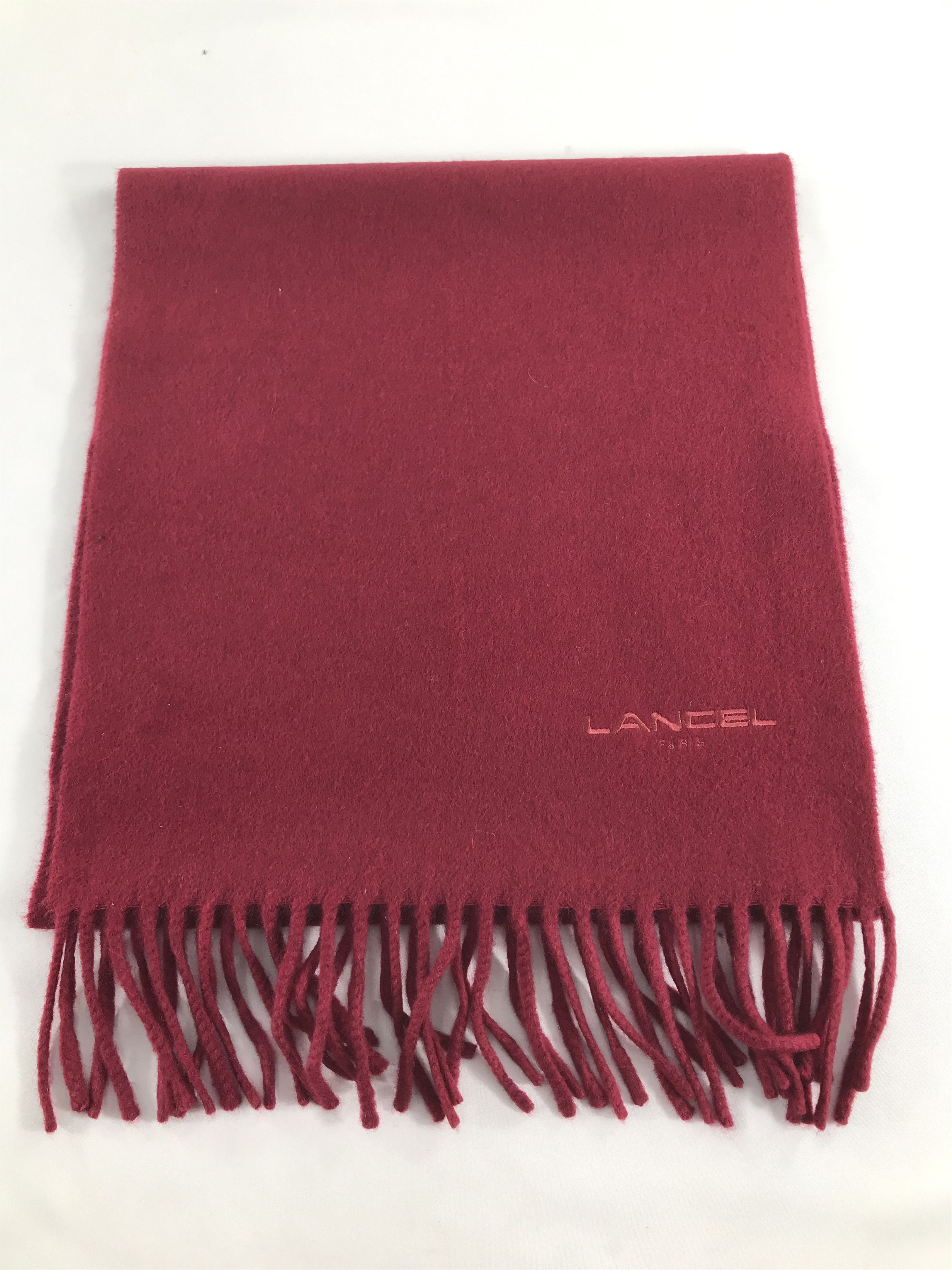 Lancel Lancel Red Cashmere Scarf Muffler V554 Size ONE SIZE - 3 Thumbnail