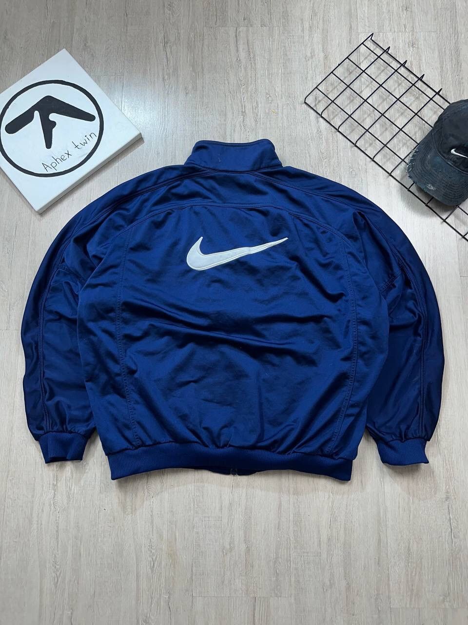 Nike × Vintage Vintage 00s Nike Big Logo Y2K Zip Hoodie Size US XL / EU 56 / 4 - 1 Thumbnail