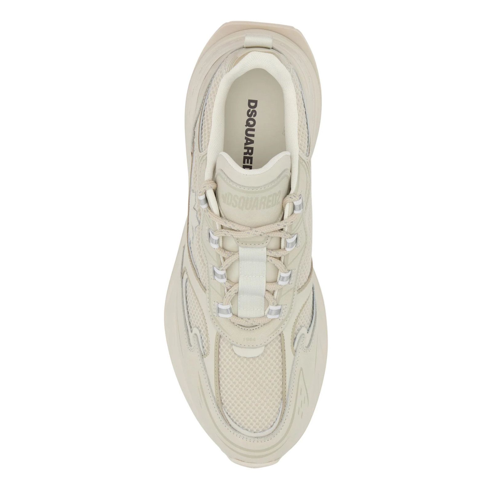 Dsquared2 DSQUARED2 Chalk mesh and leather Sprinter sneakers New (Men' Size US 11 / EU 44 - 2 Thumbnail