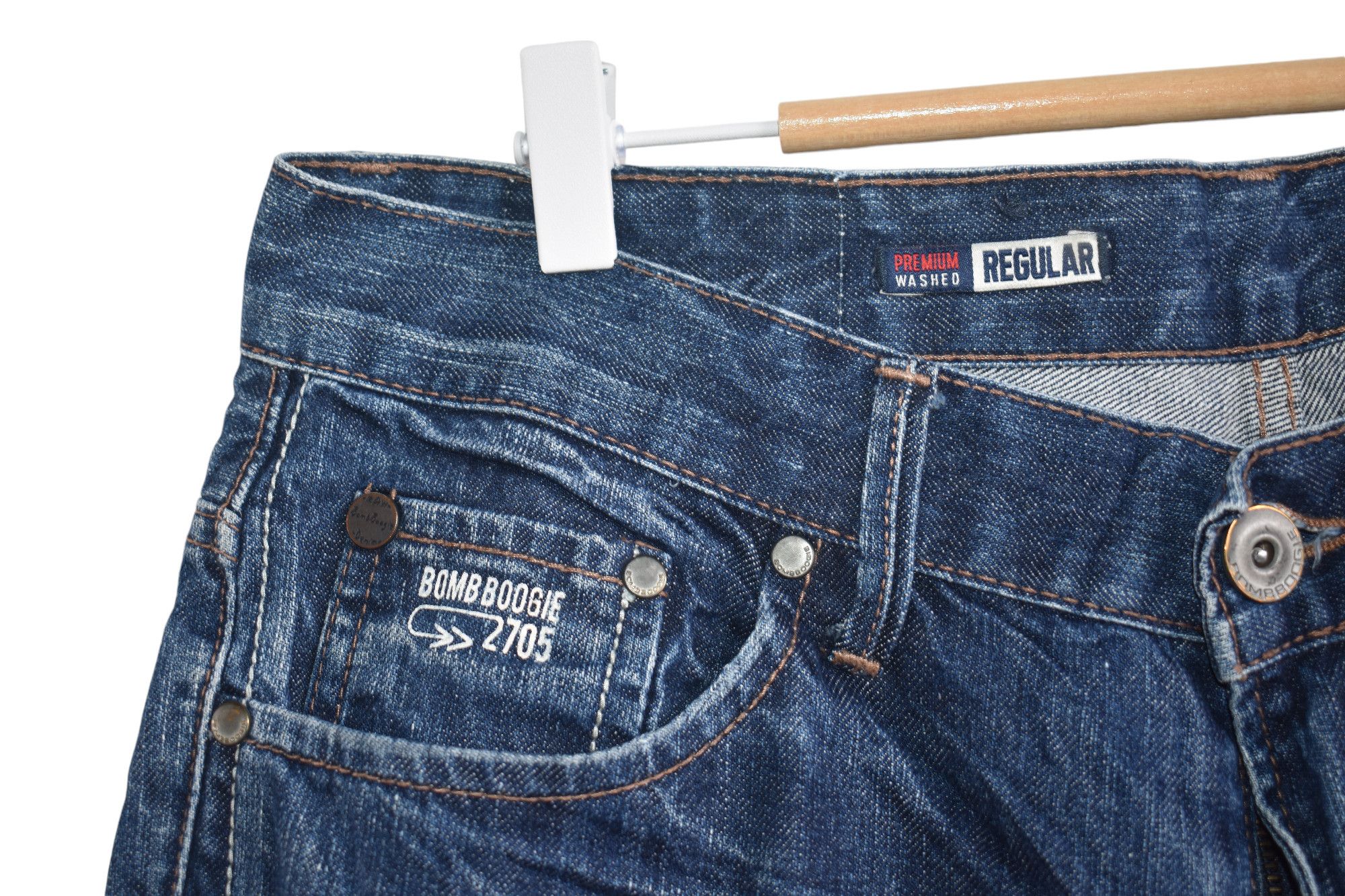Japanese Brand × Jean Bomb Boogie Japanese Distress Jeans W33 Size US 33 - 3 Thumbnail