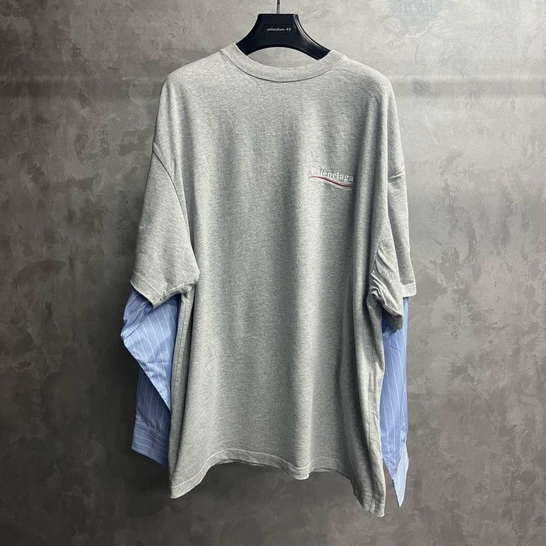 Balenciaga Balenciaga Gray Casual Layered Long Sleeve T-Shirt-2506 Size US XS / EU 42 / 0 - 1 Thumbnail