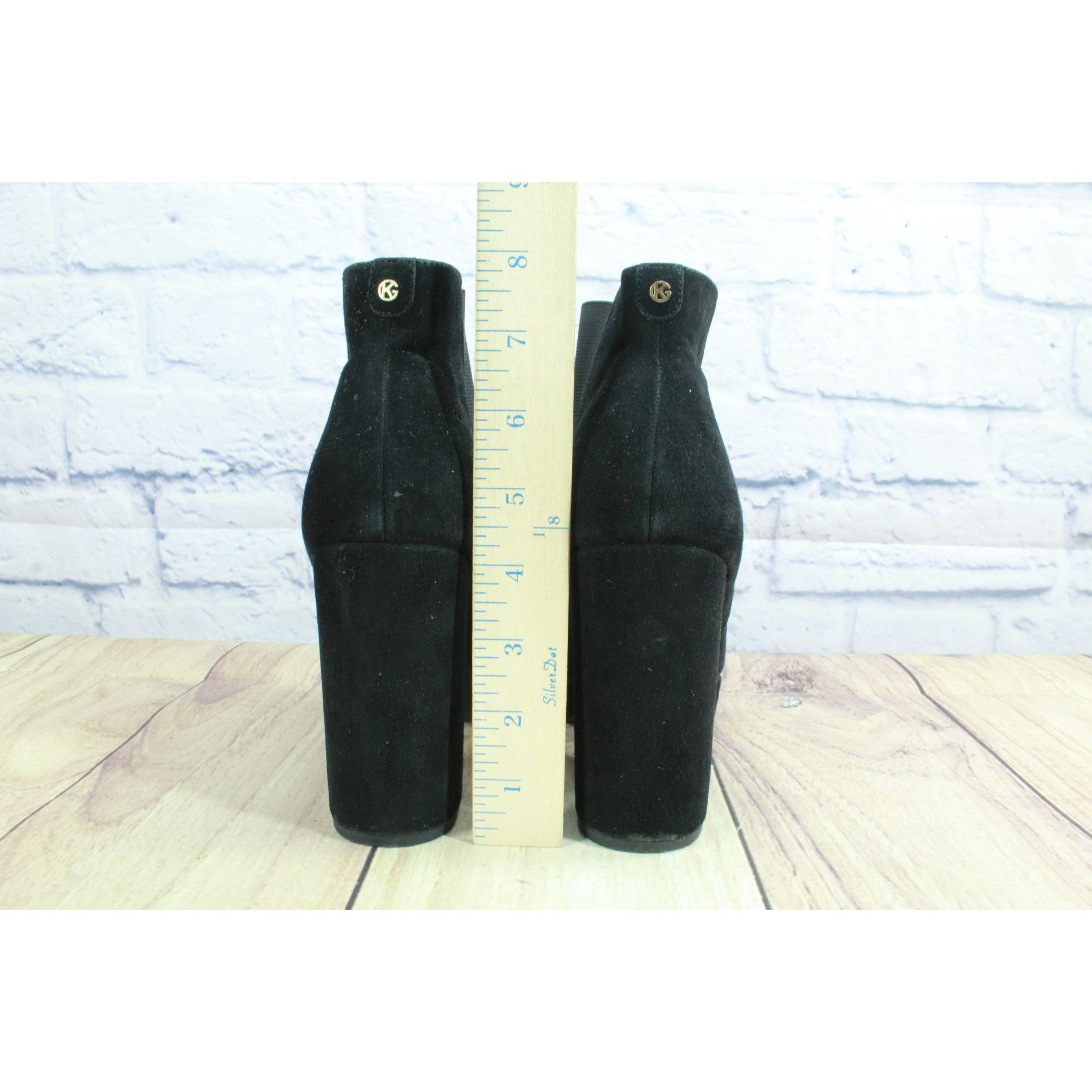 Kurt Geiger Kurt Geiger Black Suede Chelsea Platform Heel Boots Size US 7.5 / IT 37.5 - 6 Thumbnail