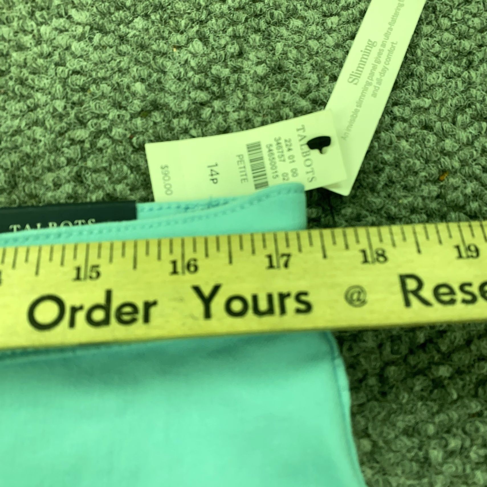 Talbots Talbots Jegging Crop Jeans Womens 14P High Waist Green Slimming Stretch Size 36" / US 14 / IT 50 - 7 Thumbnail