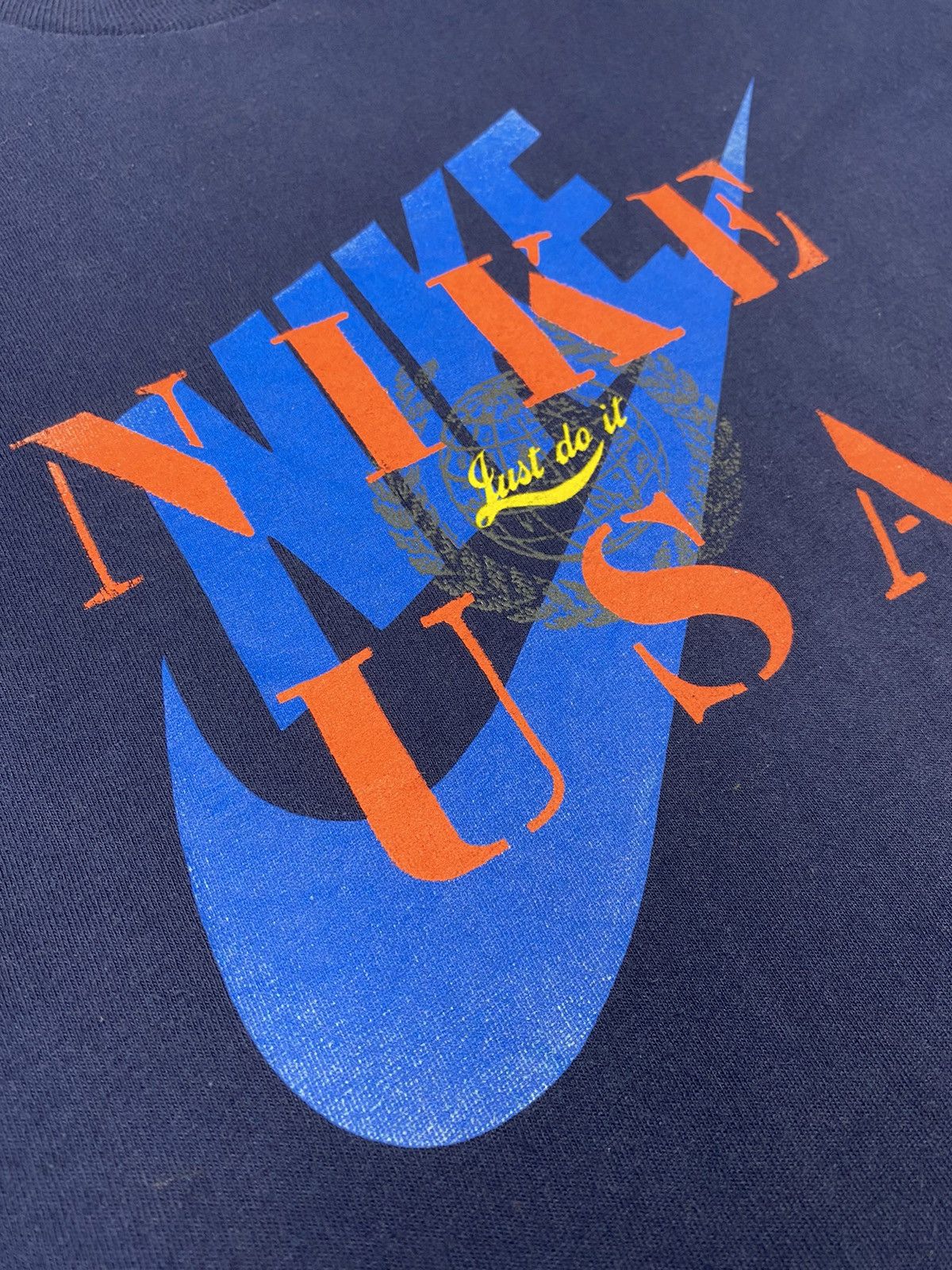 Nike × Vintage Vintage 90s Nike USA Just Do It Big Logo Rare T Shirt Tee Size US L / EU 52-54 / 3 - 11 Thumbnail