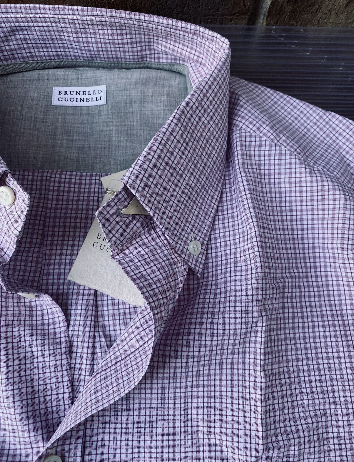 Brunello Cucinelli Brunello Cucinelli 🇮🇹 pink check button up dress shirt XL NWT Size US XL / EU 56 / 4 - 11 Thumbnail