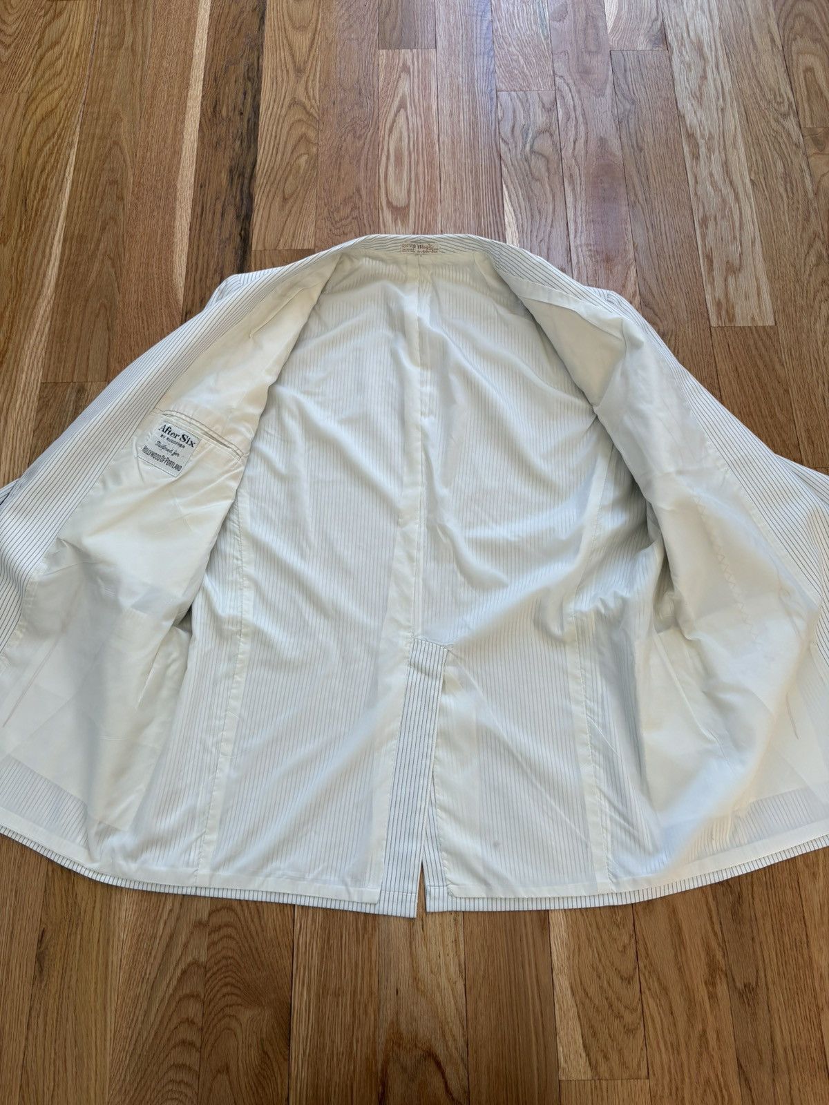 After Six After Six Vintage 40s Pinstripe White Dinner Jacket Tux 43R Size 42R - 7 Thumbnail