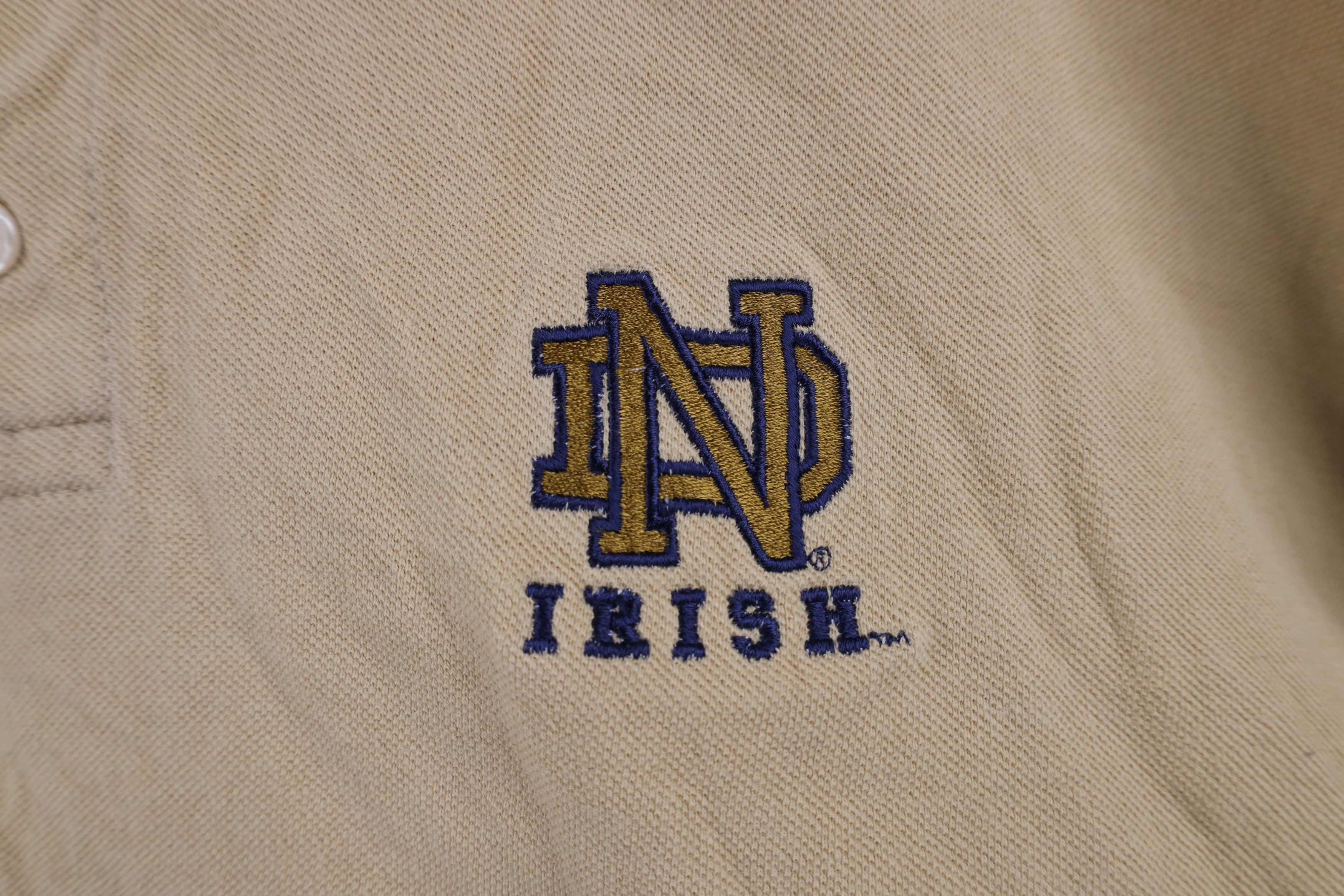 Vintage Vintage 90s Notre Dame University Irish Football Polo Gold Size US L / EU 52-54 / 3 - 4 Thumbnail