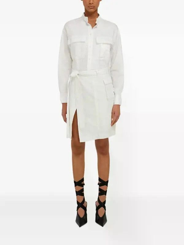 Salvatore Ferragamo o1s1rm0526 Wrap Midi Skirt in White Size 27" / US 4 / IT 40 - 2 Thumbnail