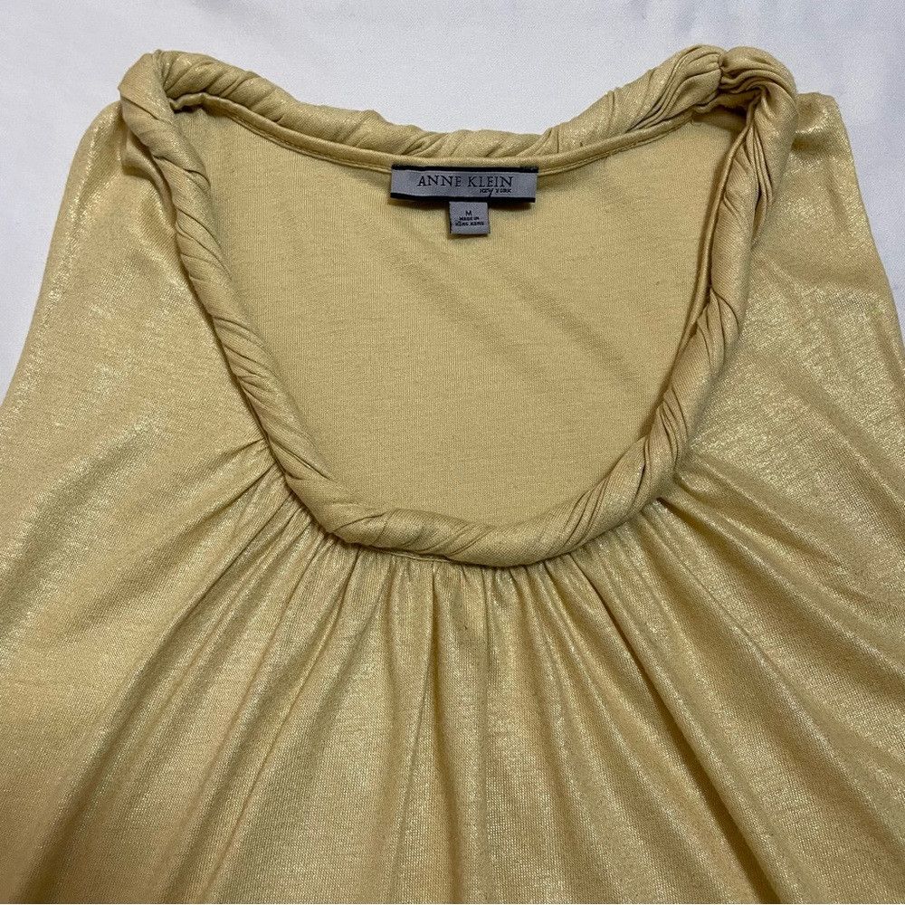 Anne Klein Anne Klein Viscose Blend Sleeveless Yellow Metallic Top Siz Size M / US 6-8 / IT 42-44 - 7 Thumbnail