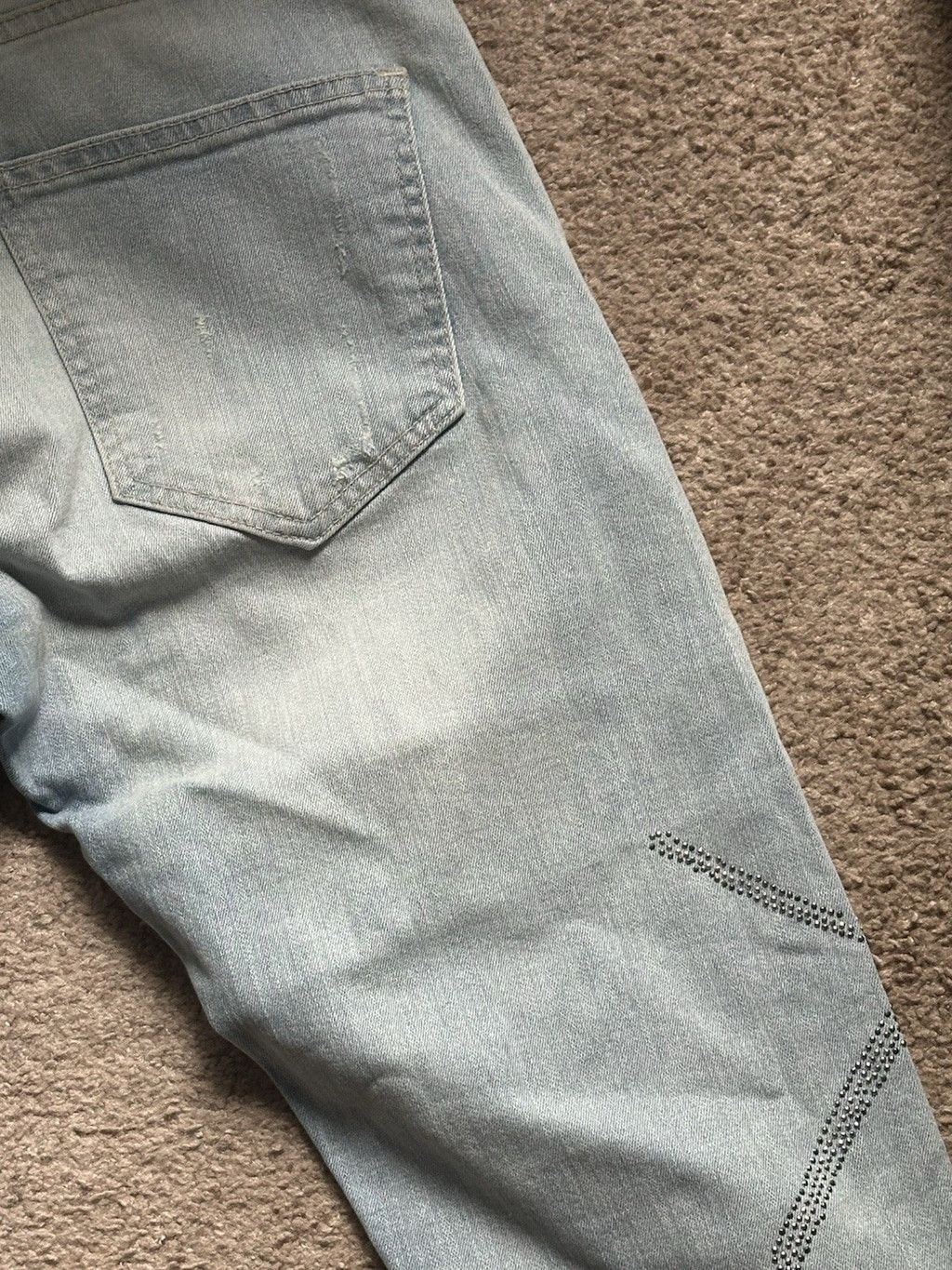 Zara Zara Embellished Skinny Stretch Jean Sparkle Lt Blue Denim S Size US 30 / EU 46 - 11 Thumbnail