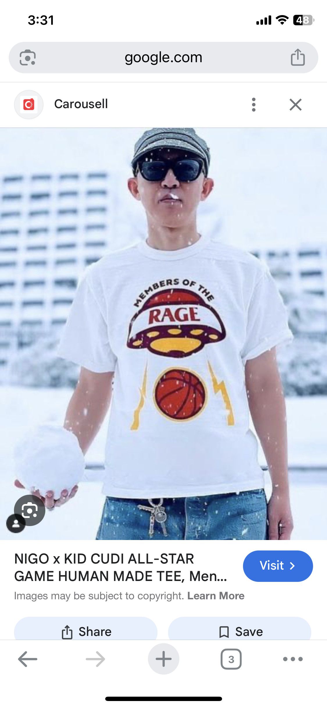 Designer × Human Made × Nigo Japanese Designer Human Made x RAGE Men White Tshirt Size US XL / EU 56 / 4 - 3 Thumbnail