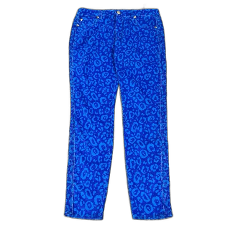 Versace Blue Camouflage Corduroy Pants