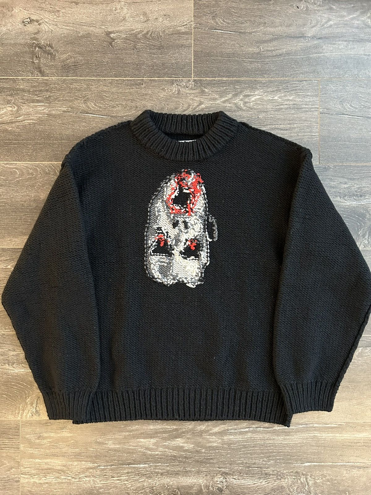 image of Doublet Dracula “Inside Out” Knit Sweater in Black, Men's (Size Small)