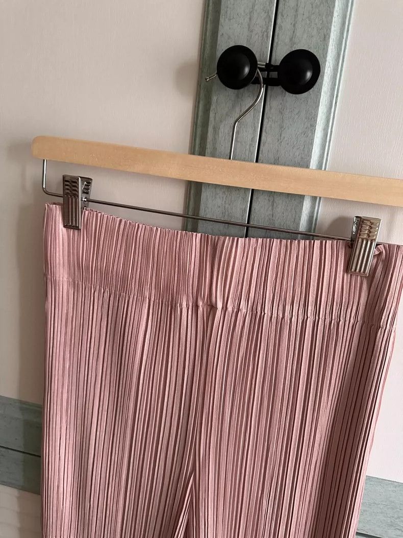 Issey Miyake Issey Miyake size:2 Pink pleated casual high-waisted skinn Size 31" - 2 Thumbnail