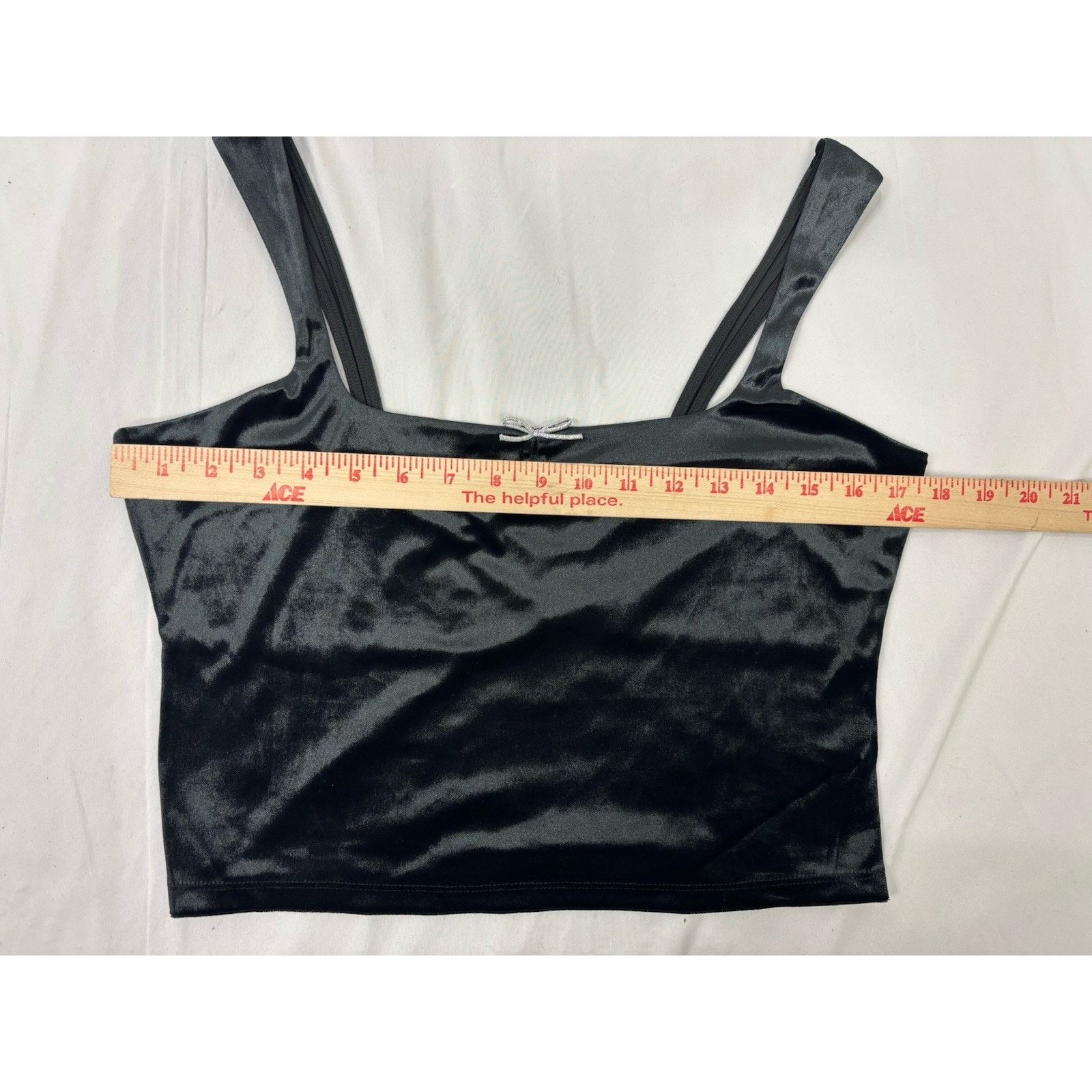 Target Basics NWT Wild Fable Size M Black Velour Tank Top Silver Bow Size M / US 6-8 / IT 42-44 - 7 Thumbnail