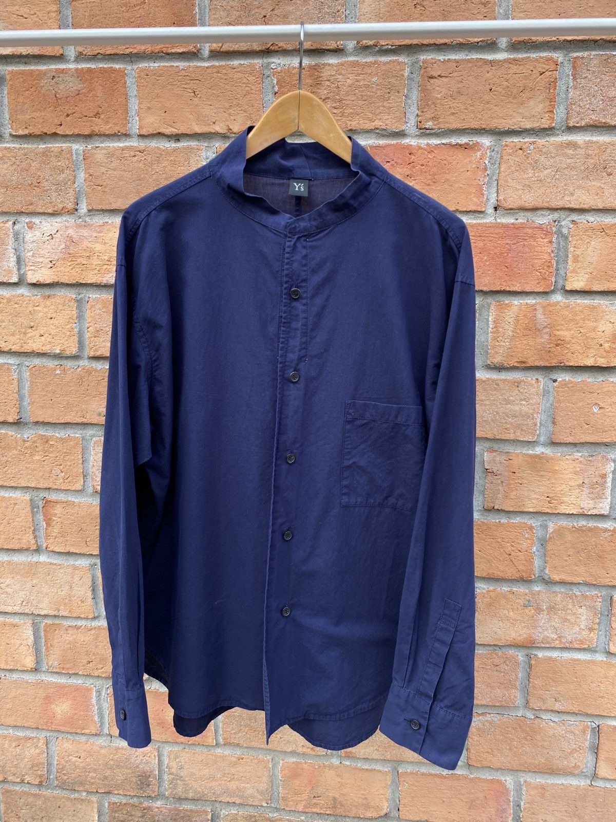 Y's Y's Yohji Yamamoto Blue Mandarin Collar Shirt Size US M / EU 48-50 / 2 - 14 Thumbnail
