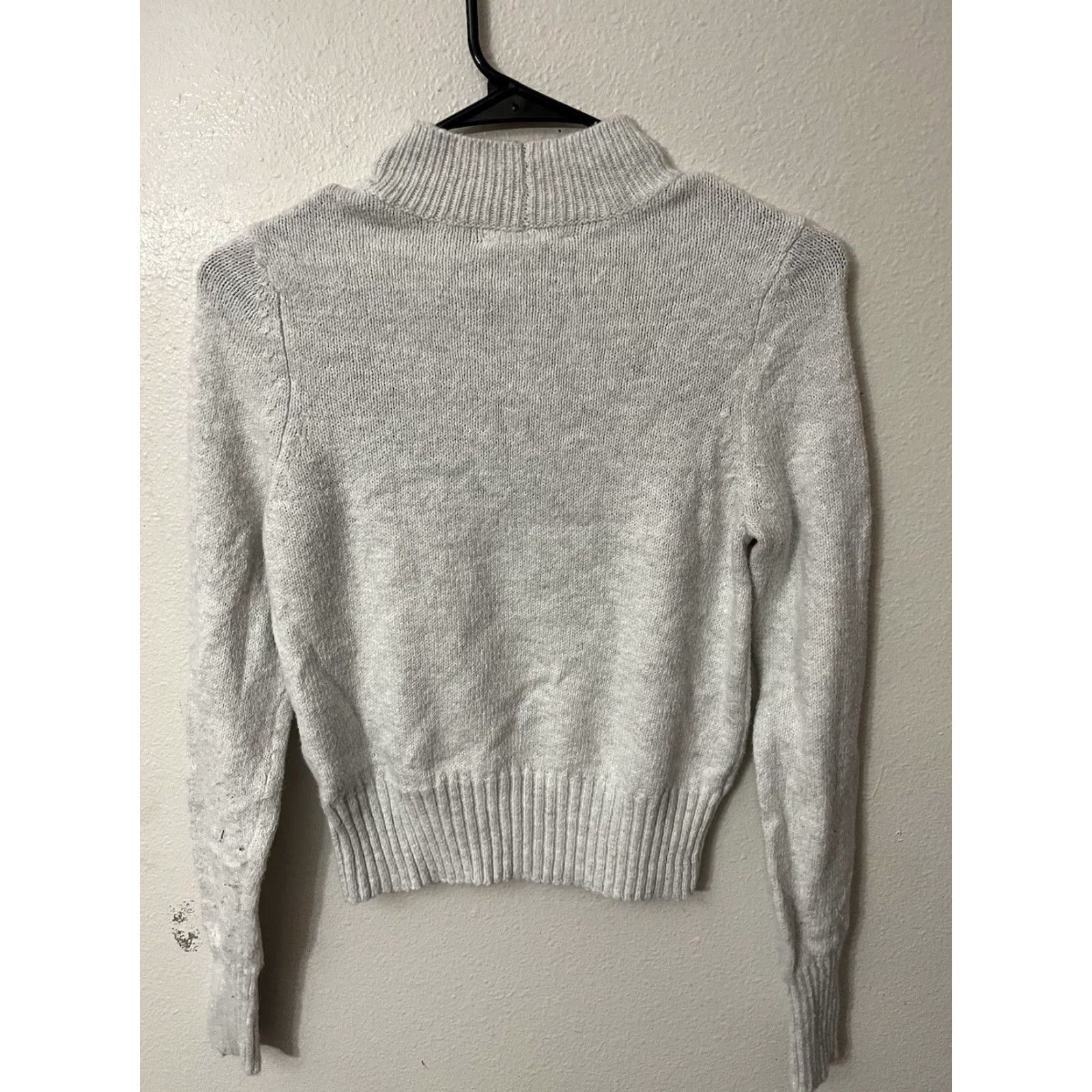 American Eagle Outfitters AMERICAN EAGLE WOMENS SWEATER SMILEY FACE MOCK NECK XS GREY Tailored for Women Vintage? (No, not vintage) Size XS / US 0-2 / IT 36-38 - 3 Thumbnail