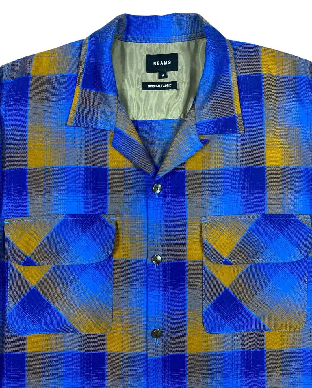 Beams Japan Beams Ombre Check Loop Collar - Easy fit Size US M / EU 48-50 / 2 - 2 Thumbnail
