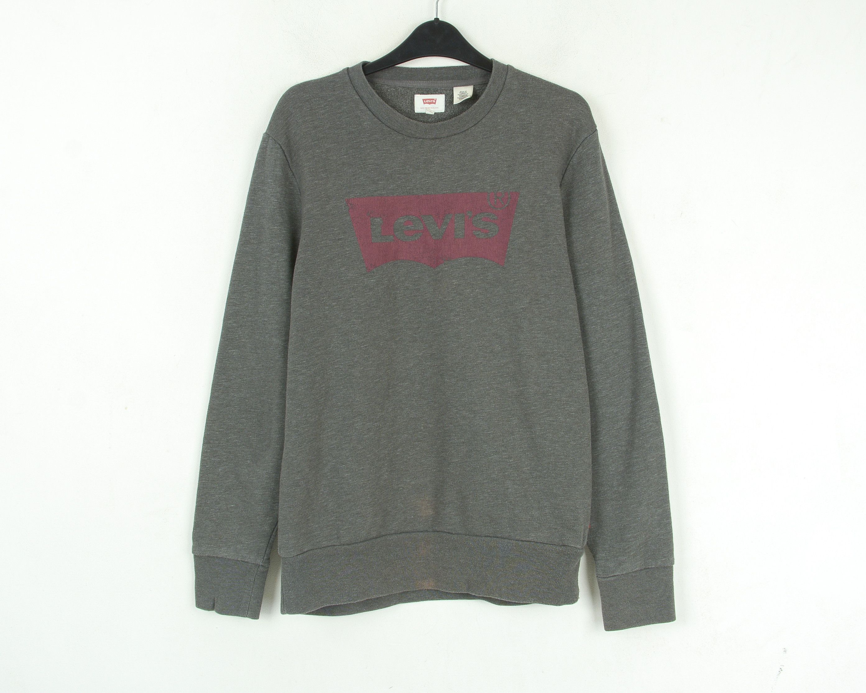 Levi's Pullover Jumper Sweatshirt Sweater Crew Neck Grey Cotton Top Size US S / EU 44-46 / 1 - 1 Thumbnail