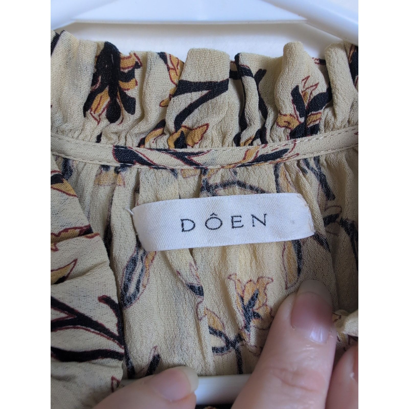 DOEN Doen floral ruffle collar tie sleeve button up top Size Sm Size S / US 4 / IT 40 - 5 Thumbnail