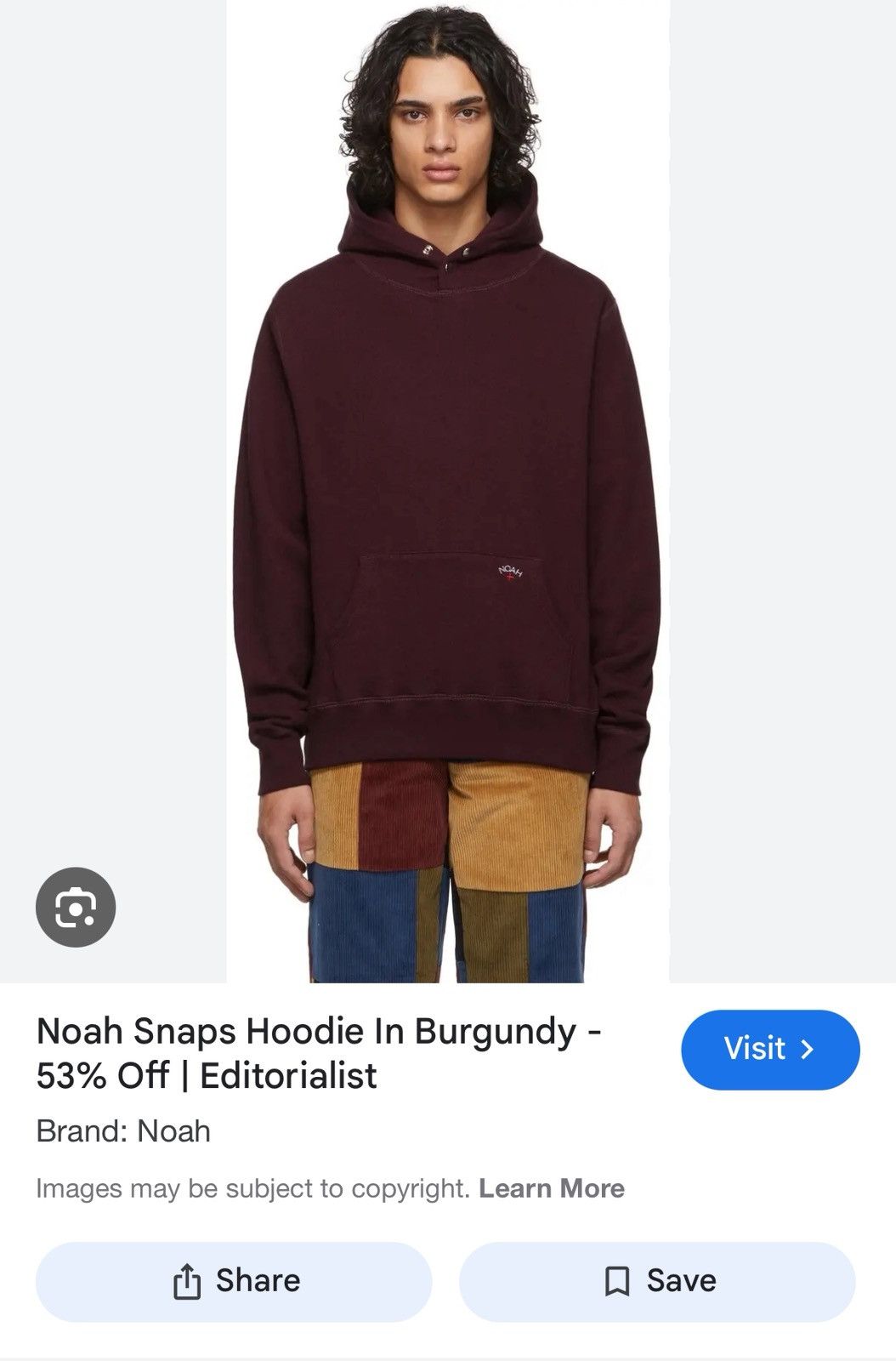 Noah NOAH Heather Hoodie in Maroon (Spring Cleaning) Size US M / EU 48-50 / 2 - 1 Thumbnail