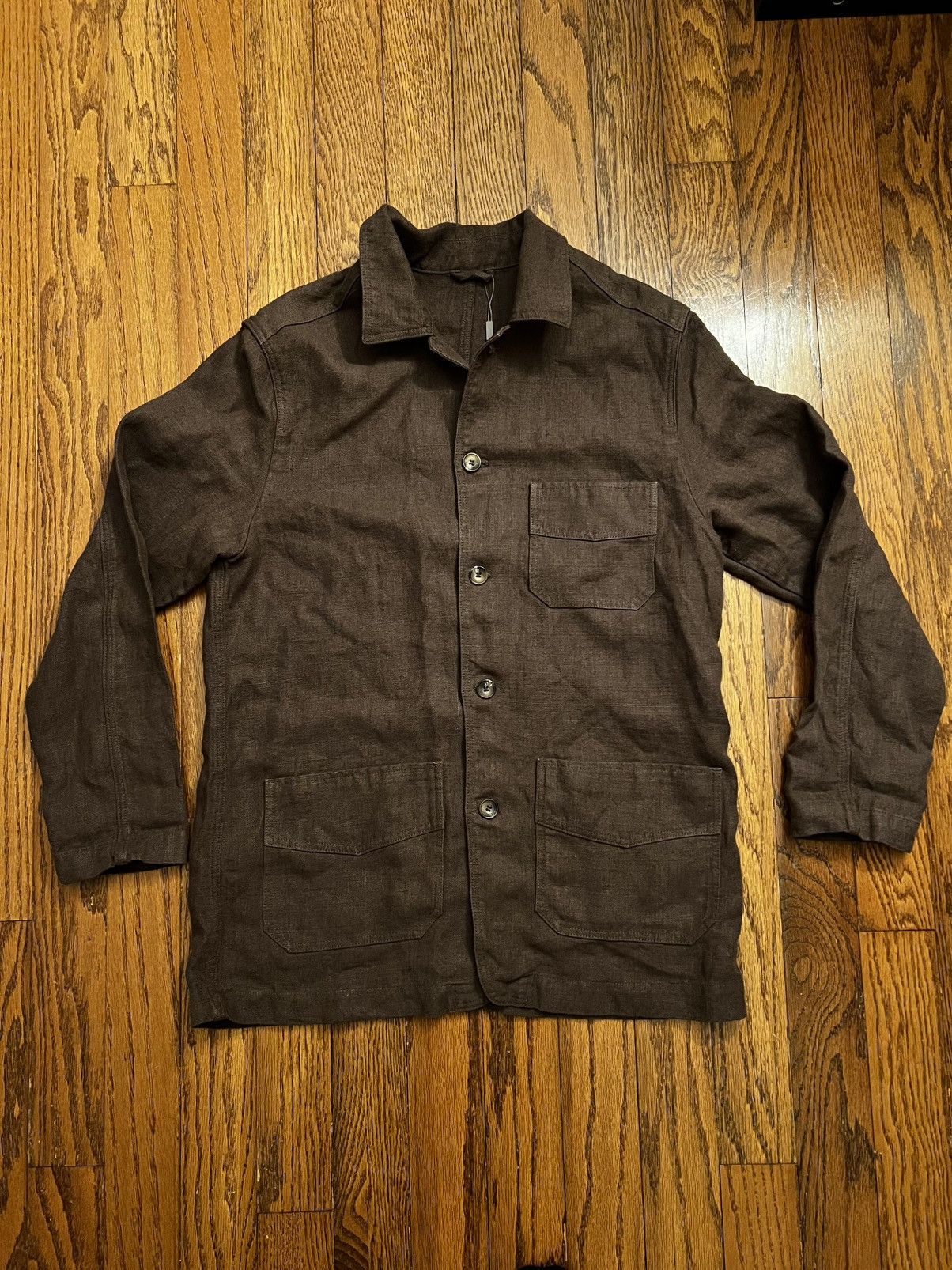 Cordings Monty Keel Linen Chore Jacket - Chocolate - XL