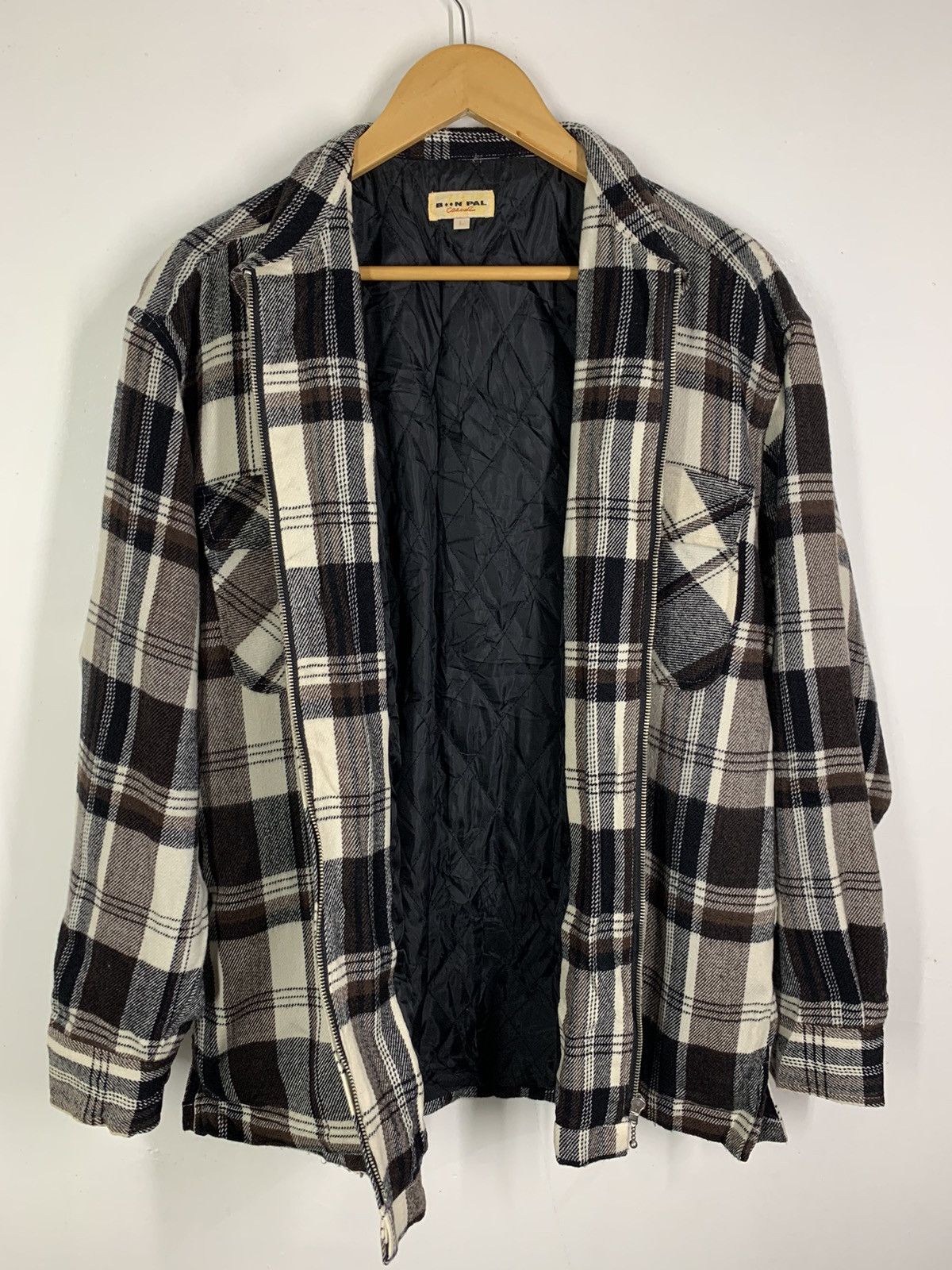 Japanese Brand × Vintage Vintage Fullzip Checkered Light Jacket Size US L / EU 52-54 / 3 - 11 Thumbnail