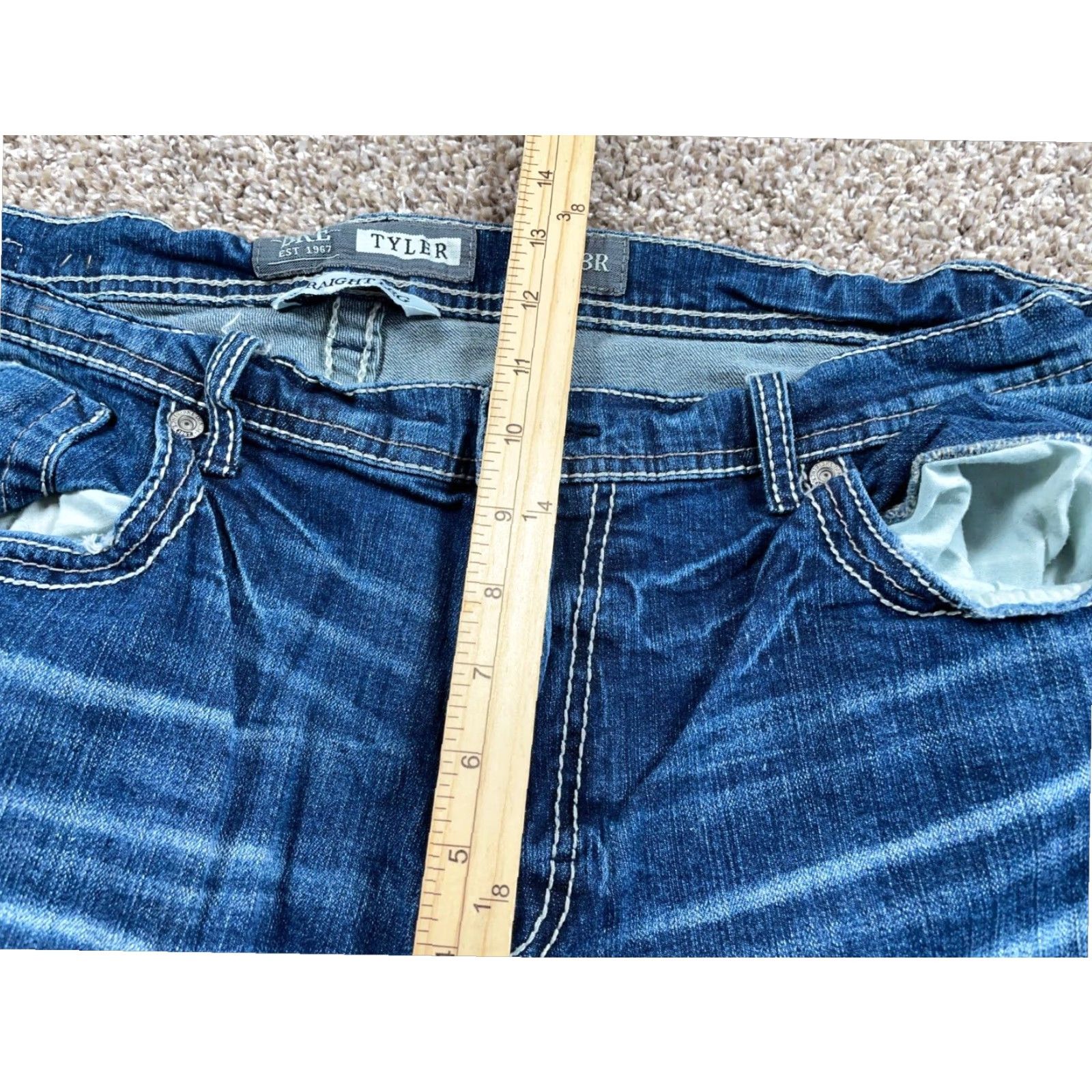 Vintage VINTAGE BKE Tyler Men's 38R Straight Leg Blue Denim Stretch Jeans 37 x 27 Y2K Retro Grunge Style Mens Size US 38 / EU 54 - 7 Thumbnail