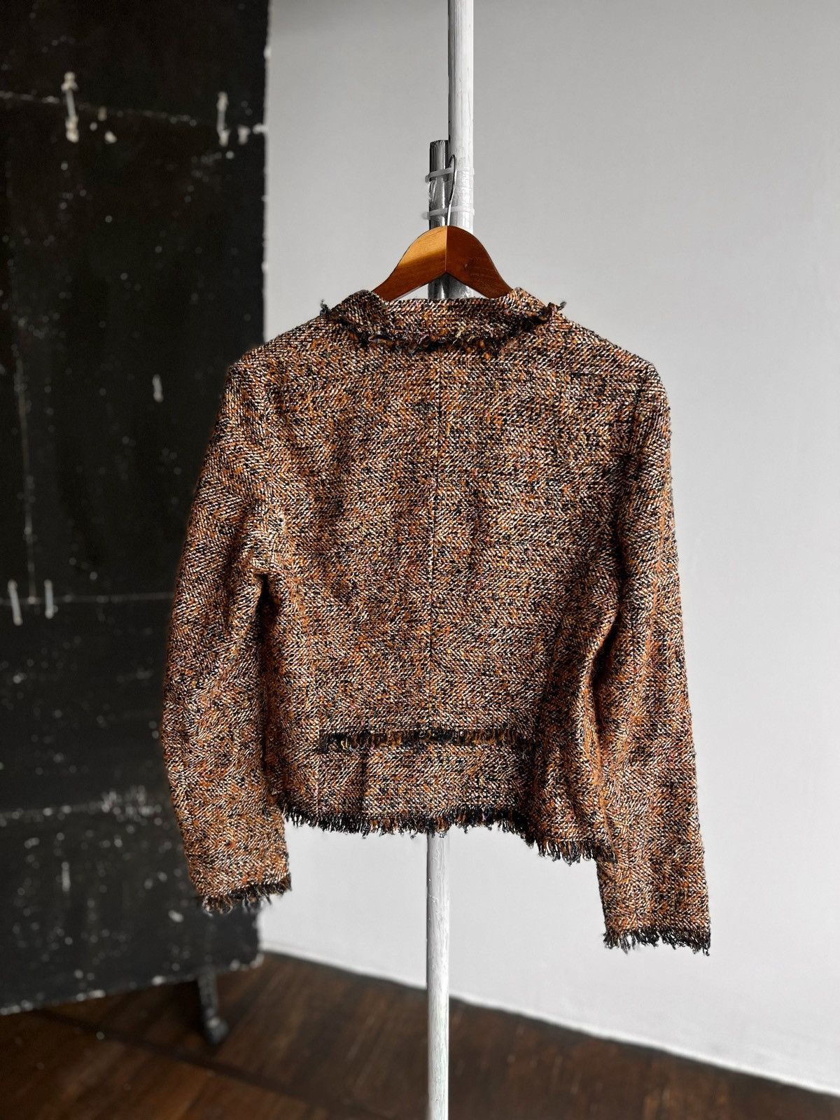 Designer Riani Womens Premium Tweed Full Zip Blazer Jacket LS Size S / US 4 / IT 40 - 3 Thumbnail