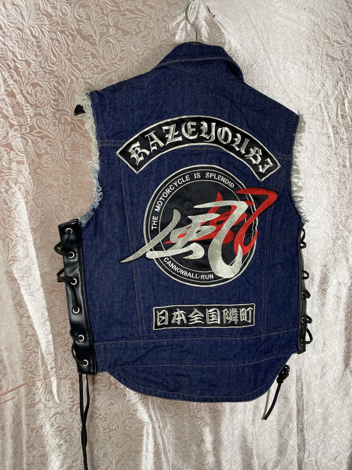Kadoya KADOYA Kazeyoubi Biker Denim Leather Side Lace Motorcycle Size US M / EU 48-50 / 2 - 14 Thumbnail