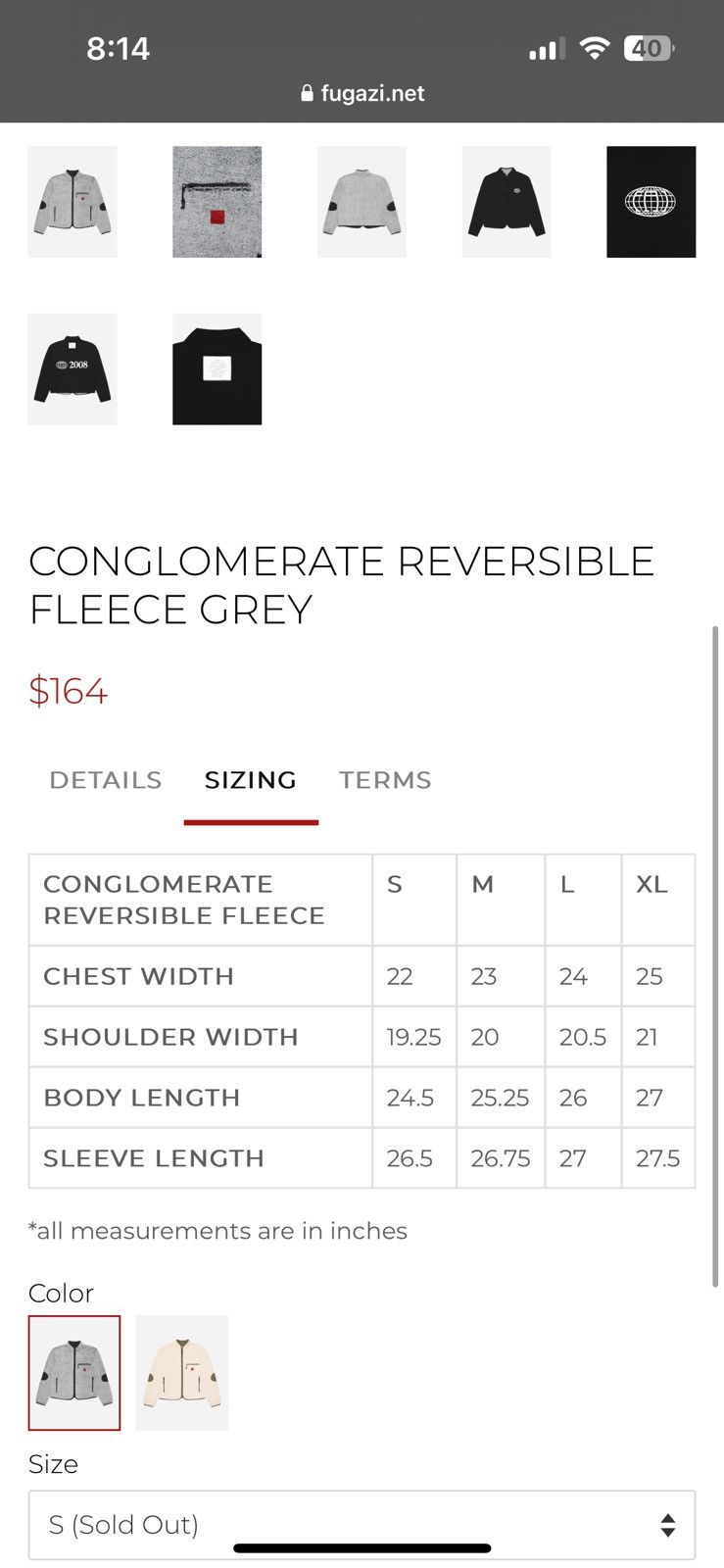 Fugazi 🔥FUGAZI🔥Conglomerate Reversible Fleece Grey Size US M / EU 48-50 / 2 - 11 Thumbnail