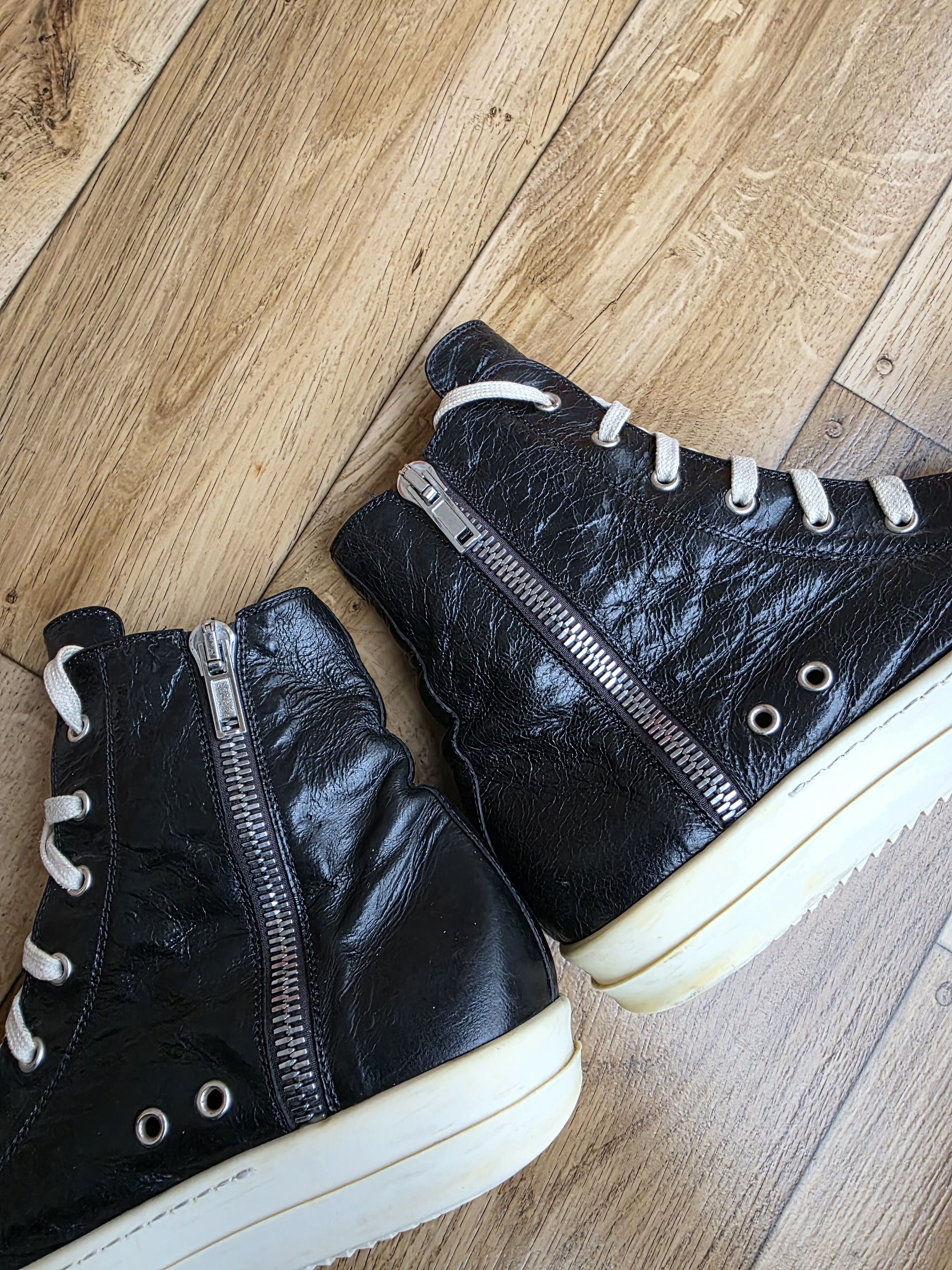 Rick Owens Rick Owens Cracked Effect Mainline Ramones Size US 9 / EU 42 - 7 Thumbnail