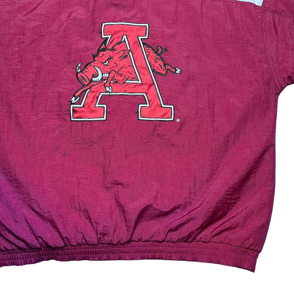 Starter 90s NCAA Arkansas Razorbacks Starter 1/2 Zip Hooded Jacket Size US XL / EU 56 / 4 - 15 Thumbnail