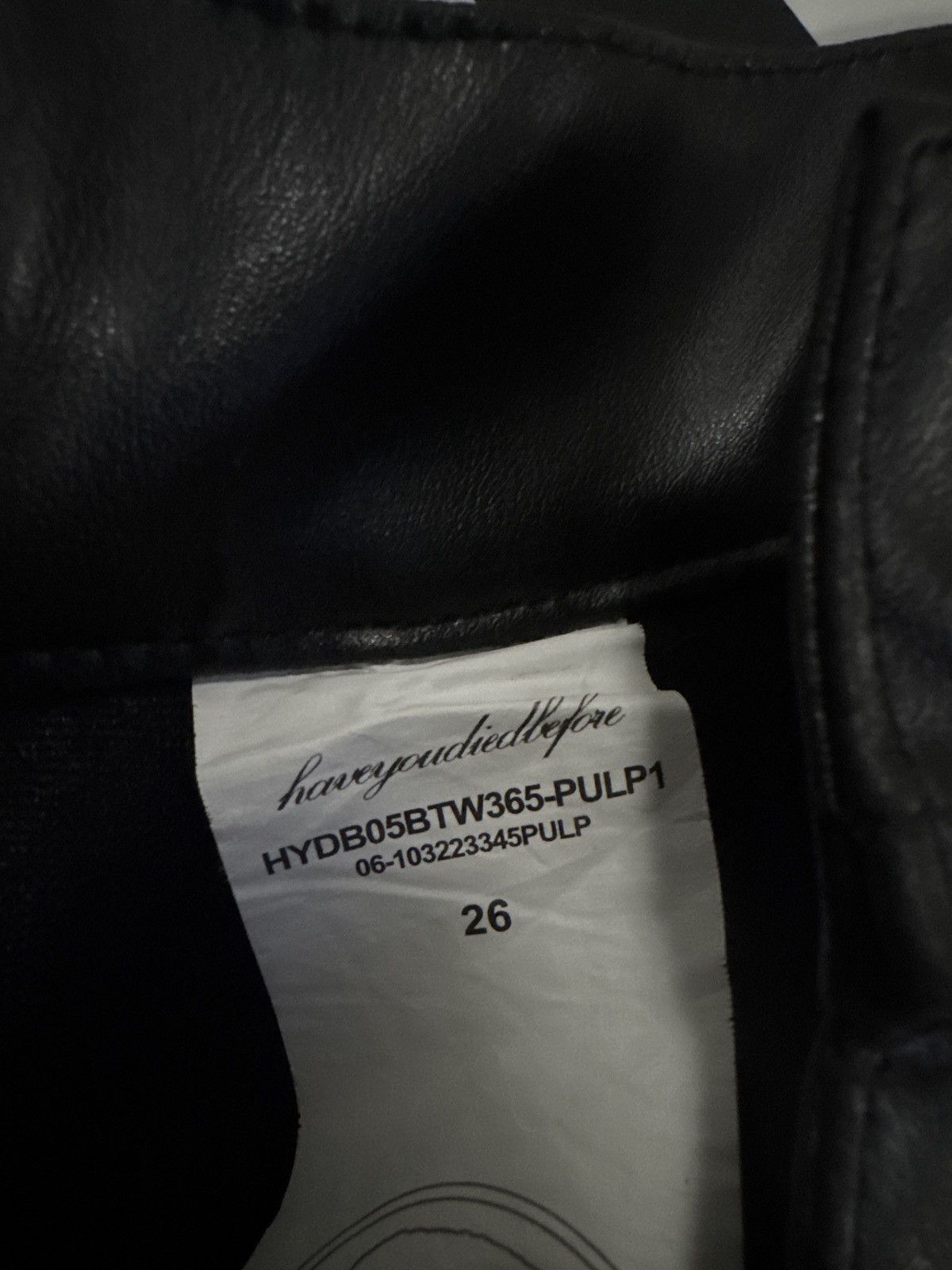 Other HAVEYOUDIEDBEFORE Black Leather Wide Leg Cargo Pants 2024 Size US 26 / EU 42 - 1 Thumbnail